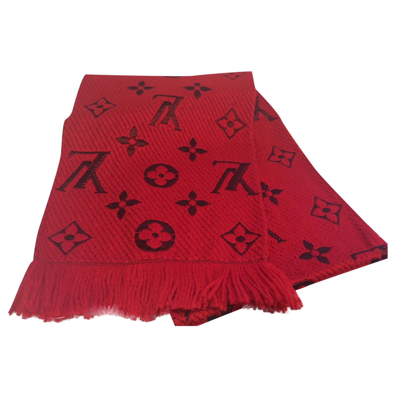 Louis Vuitton Logomania Scarf Red Wool ref.169565 - Joli Closet