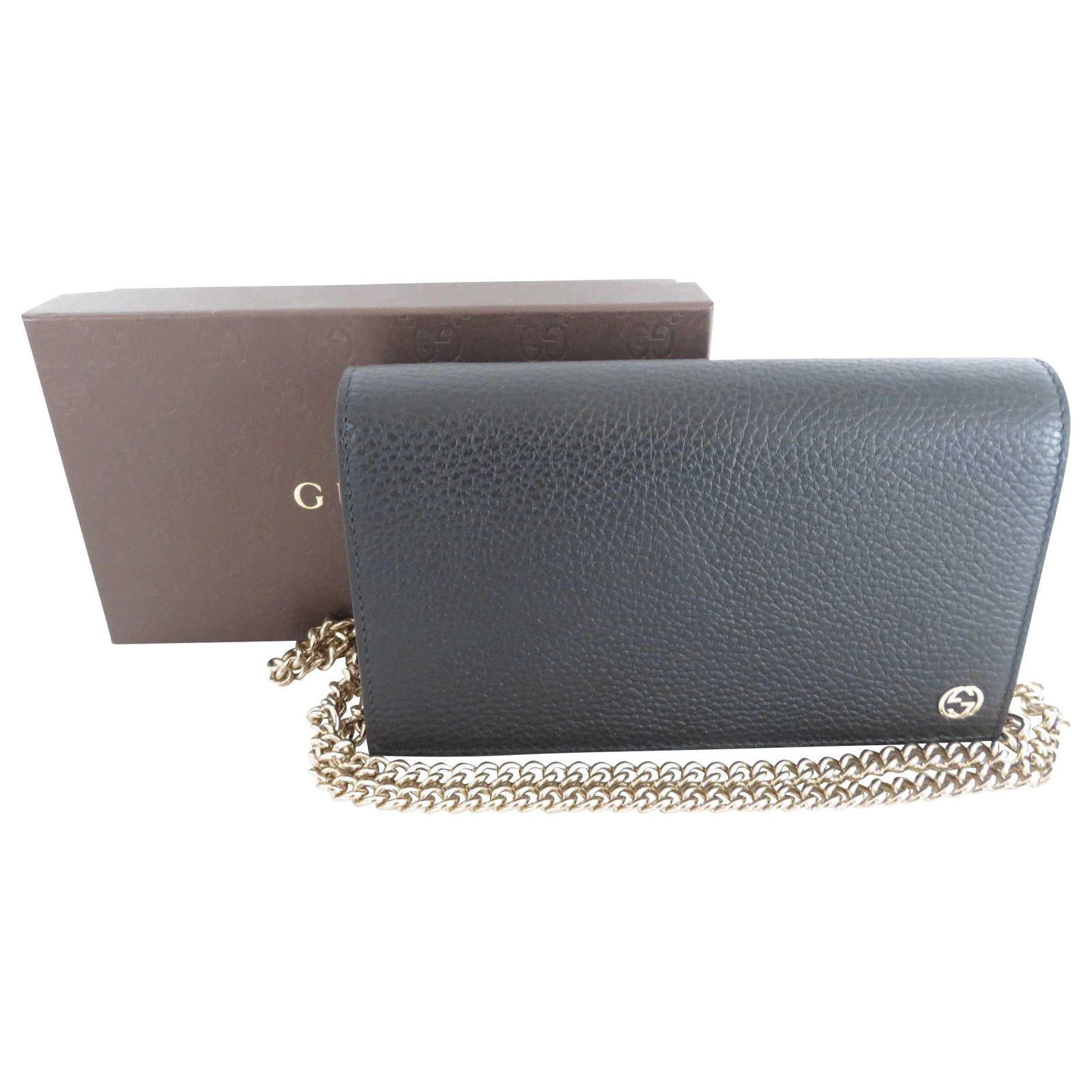 Gucci Gucci Interlocking Chain Handbags Leather Black ref.169982 - Joli Closet