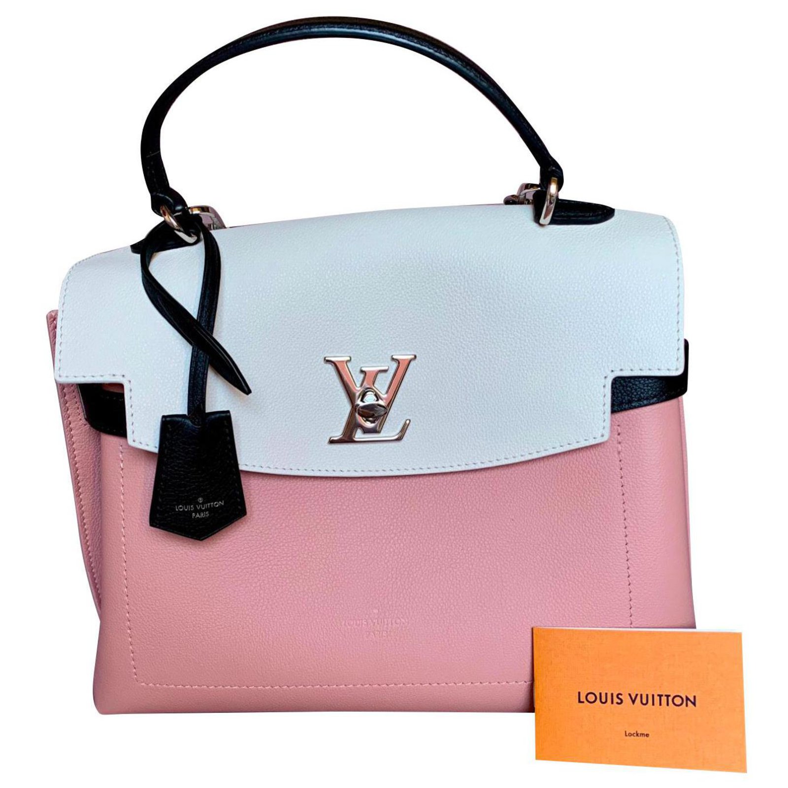 Pink Louis Vuitton Veau Cachemire Soft Lockit PM Satchel