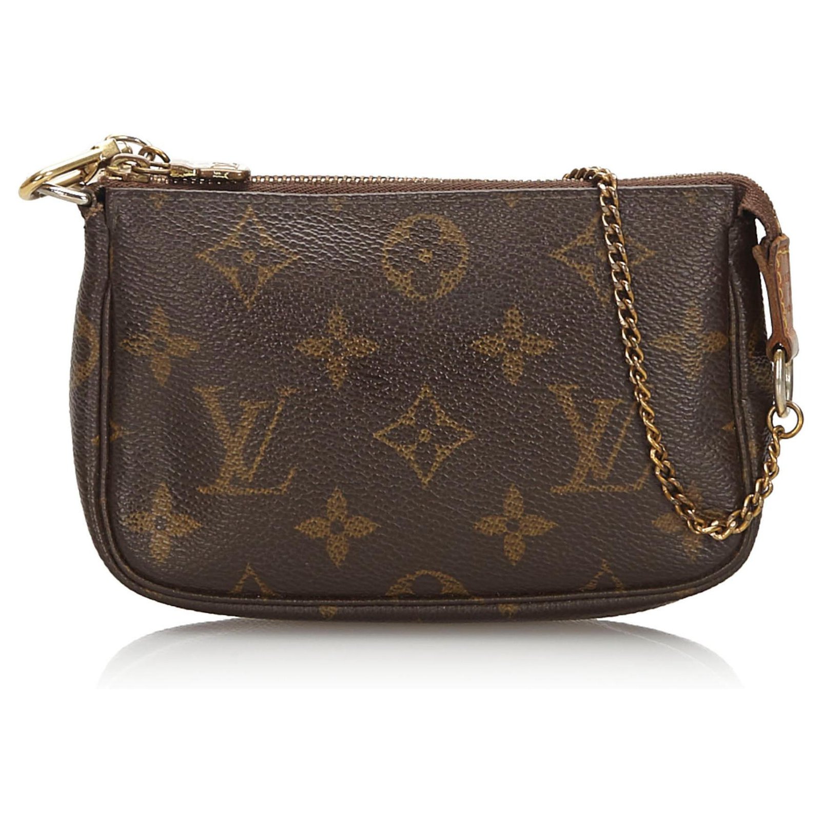 Louis Vuitton Louis Vuitton Brown Monogram Mini Pochette Accessoires Handbags Leather,Cloth ...