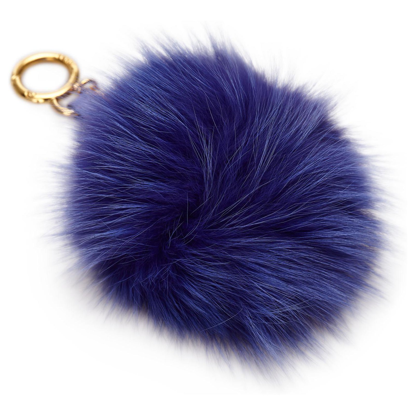 Fendi Blue Logo Fur Keychain Fendi