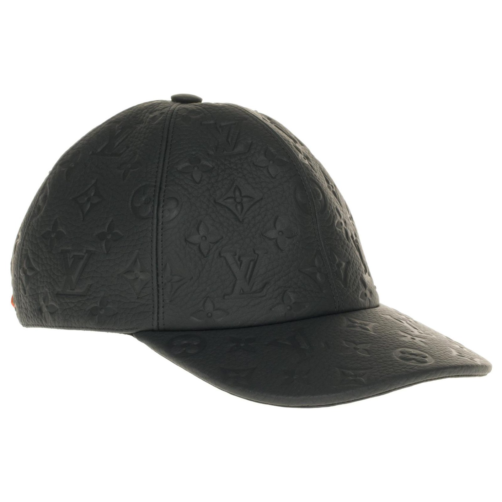 Louis Vuitton Black Leather Monogram Shadow Cap ou Pas Baseball