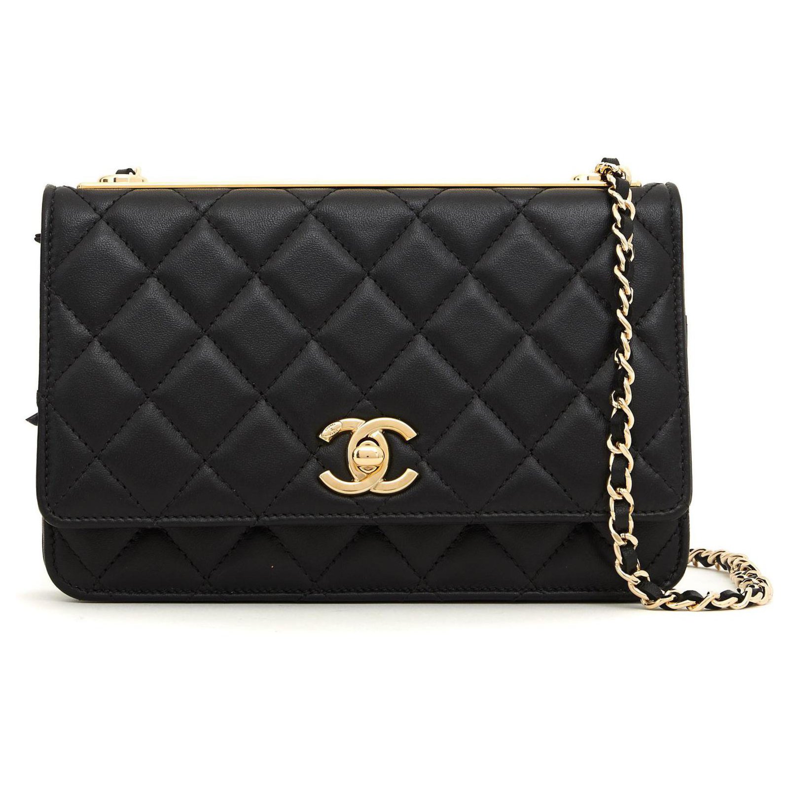 Wallet On Chain Chanel WOC BLACK 2019 PRISTINE Leather ref.171476 - Joli  Closet