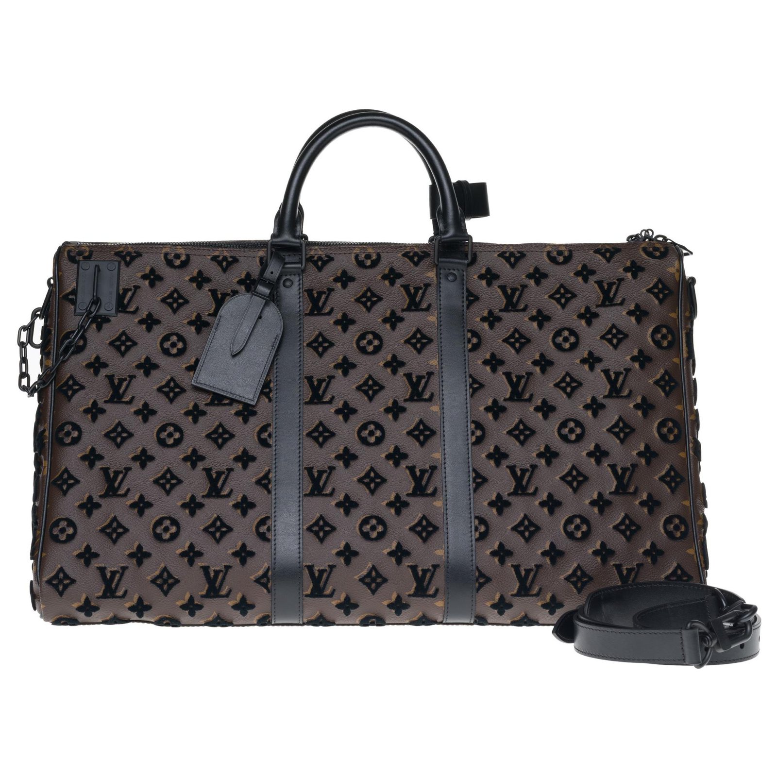 Louis Vuitton keepall 50 monogram shoulder strap Brown Leather ref
