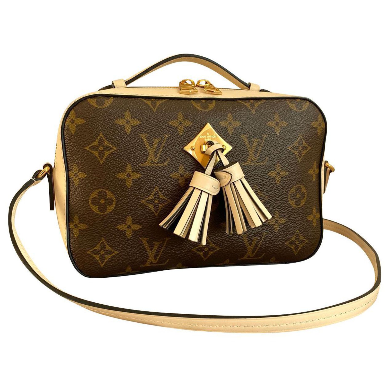 Louis Vuitton Handbags Brown Cream Leather ref.171554 - Joli Closet