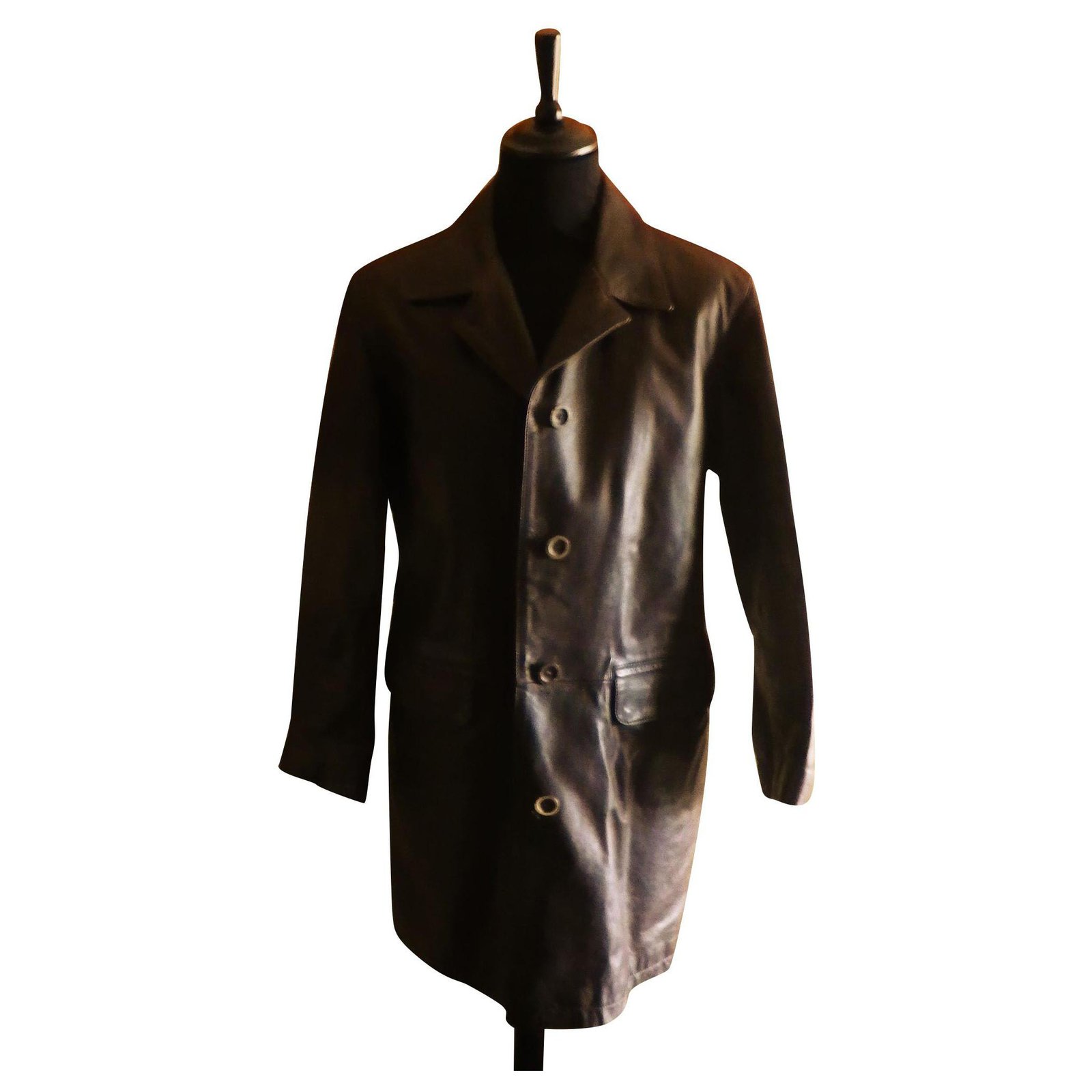 Marlboro Classics Brown Loose Fit Coat with Leather Collar, Men's S –  SecondFirst