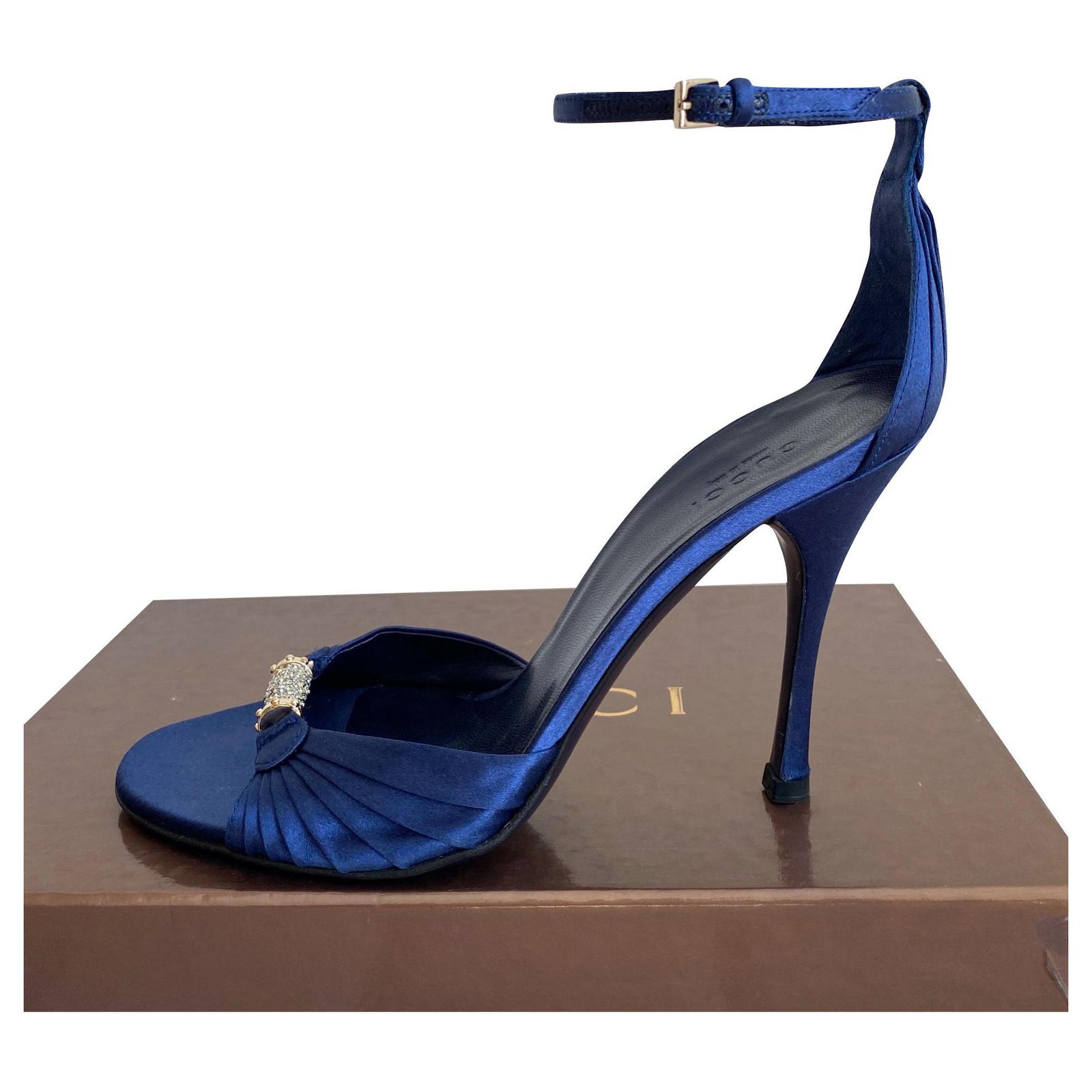 Dune Bridal Collection Breanna Jewel Stiletto Court Shoes, Blue Satin, 3