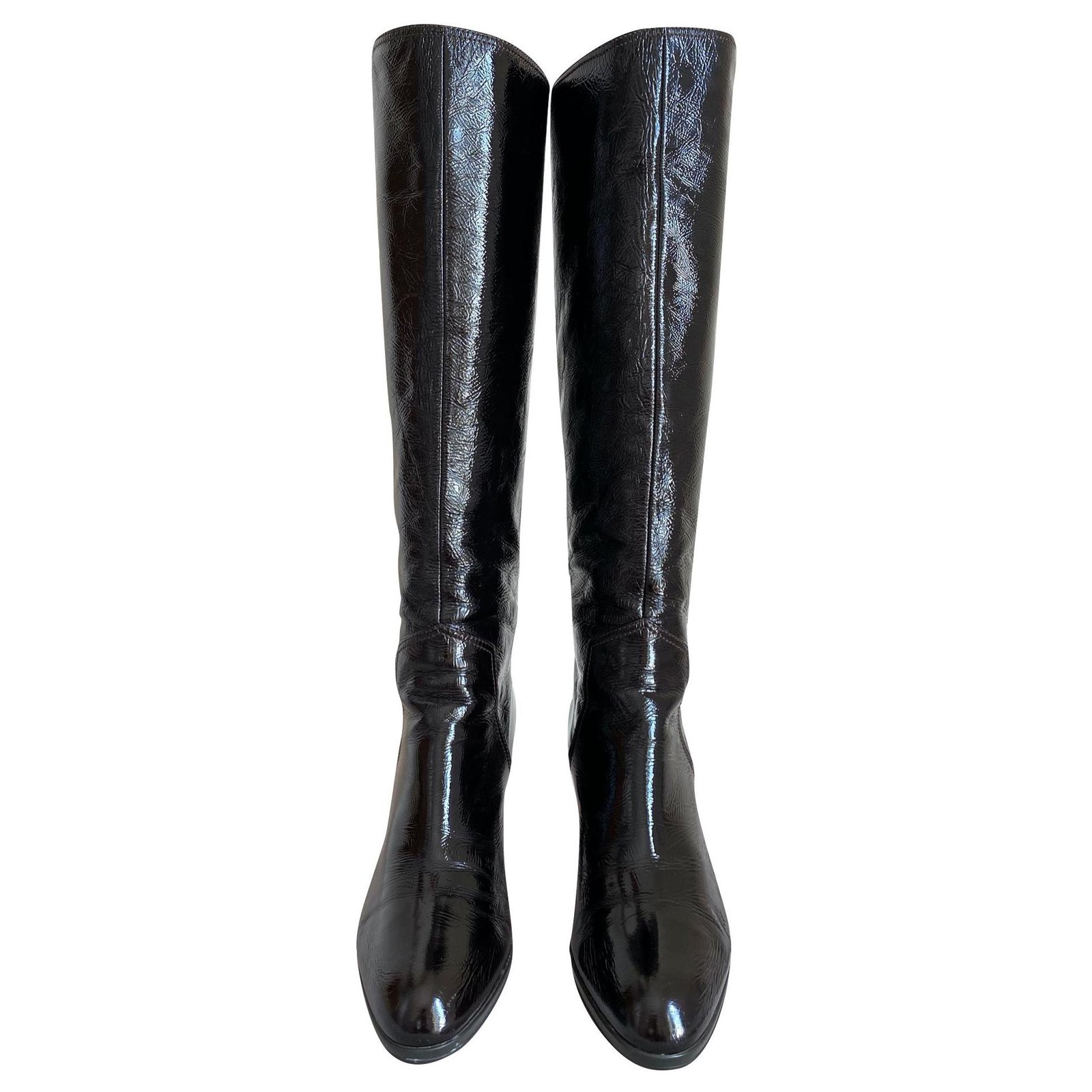 tall black patent leather boots