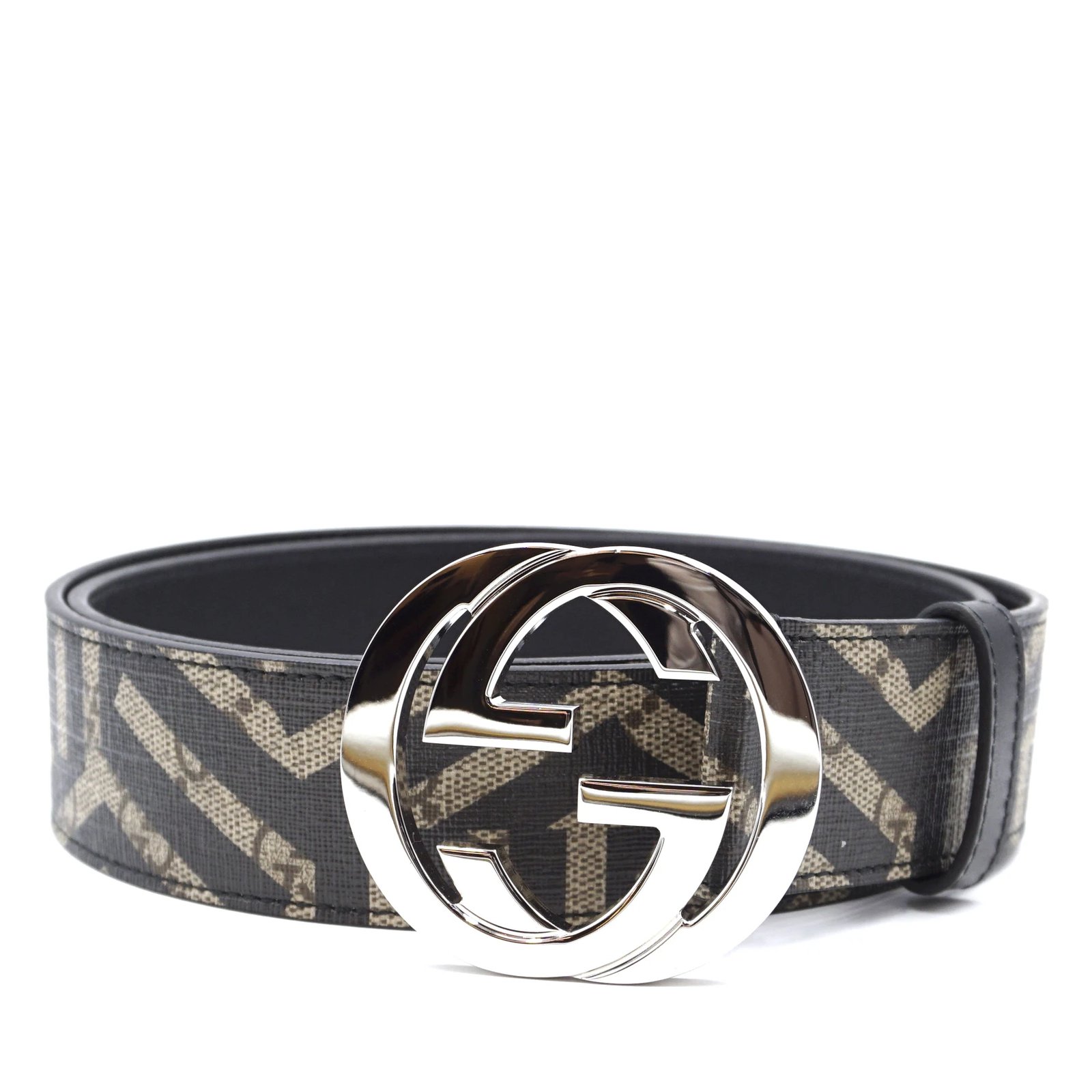 Gucci Gucci Beige Black GG Leather Supreme Caleido Belt Size 100/40 Belts Leather Multiple ...