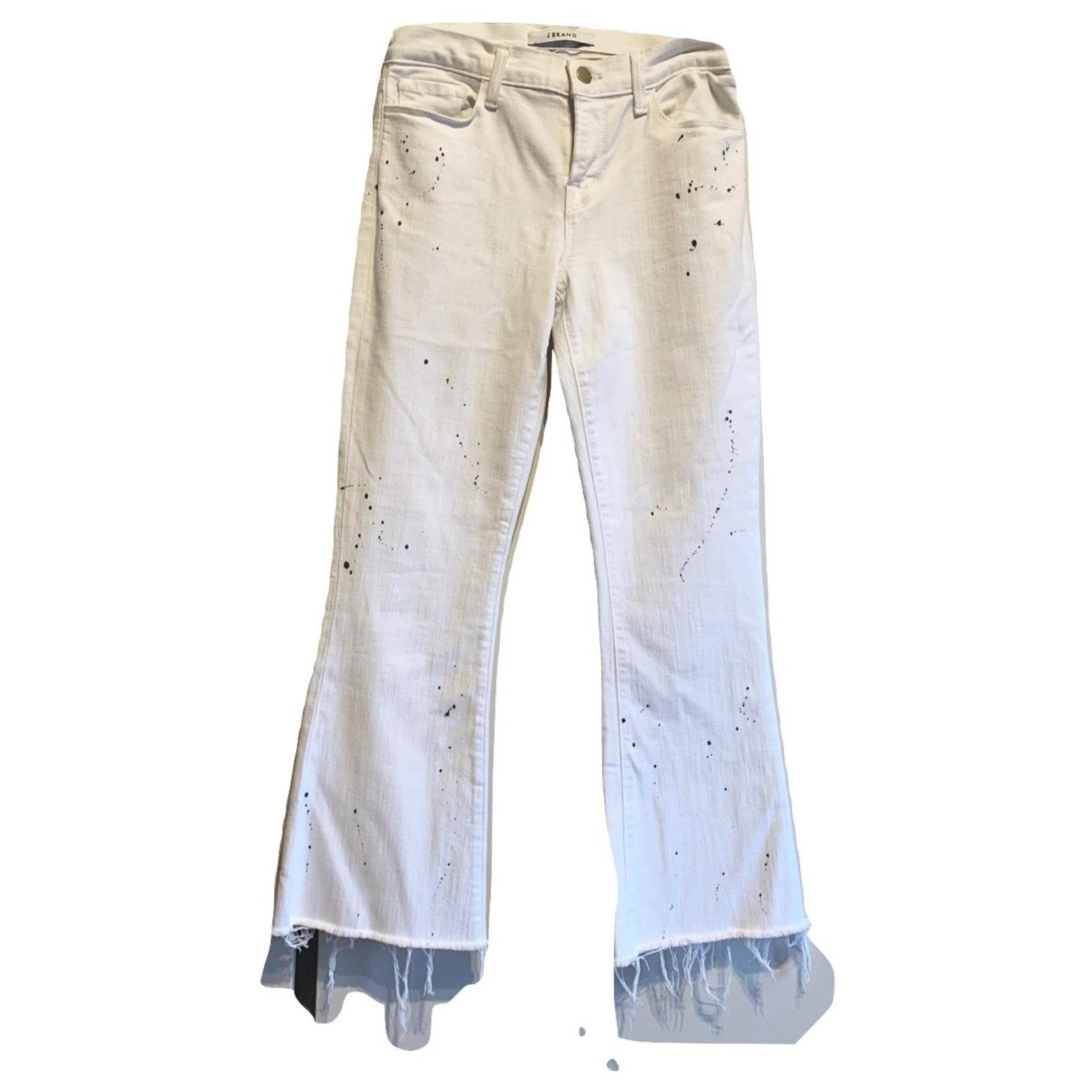 white flare bottom jeans