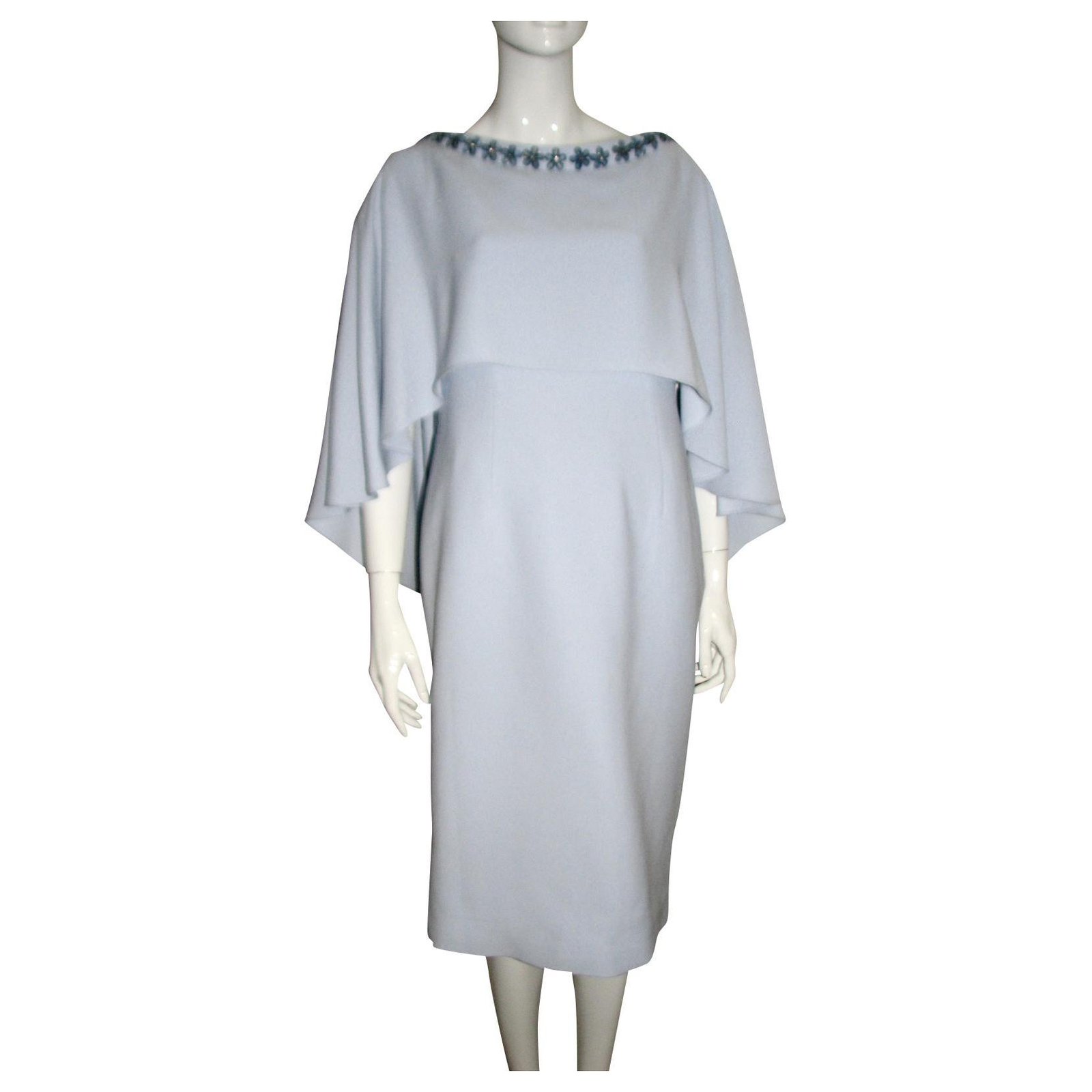light blue cape dress