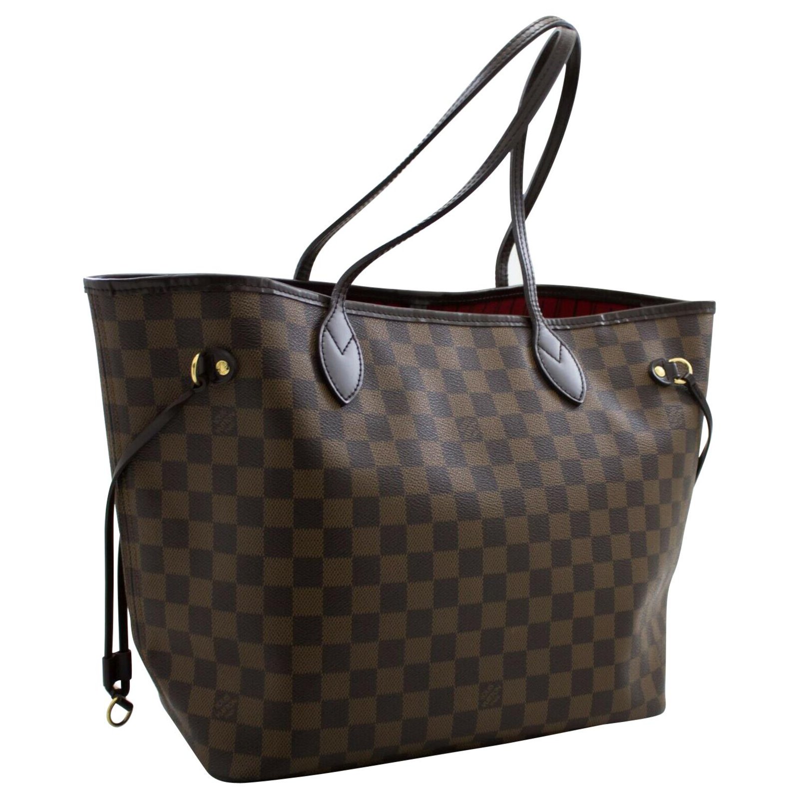 Louis Vuitton LV Neverfull Damier MM with strap Brown Cloth ref