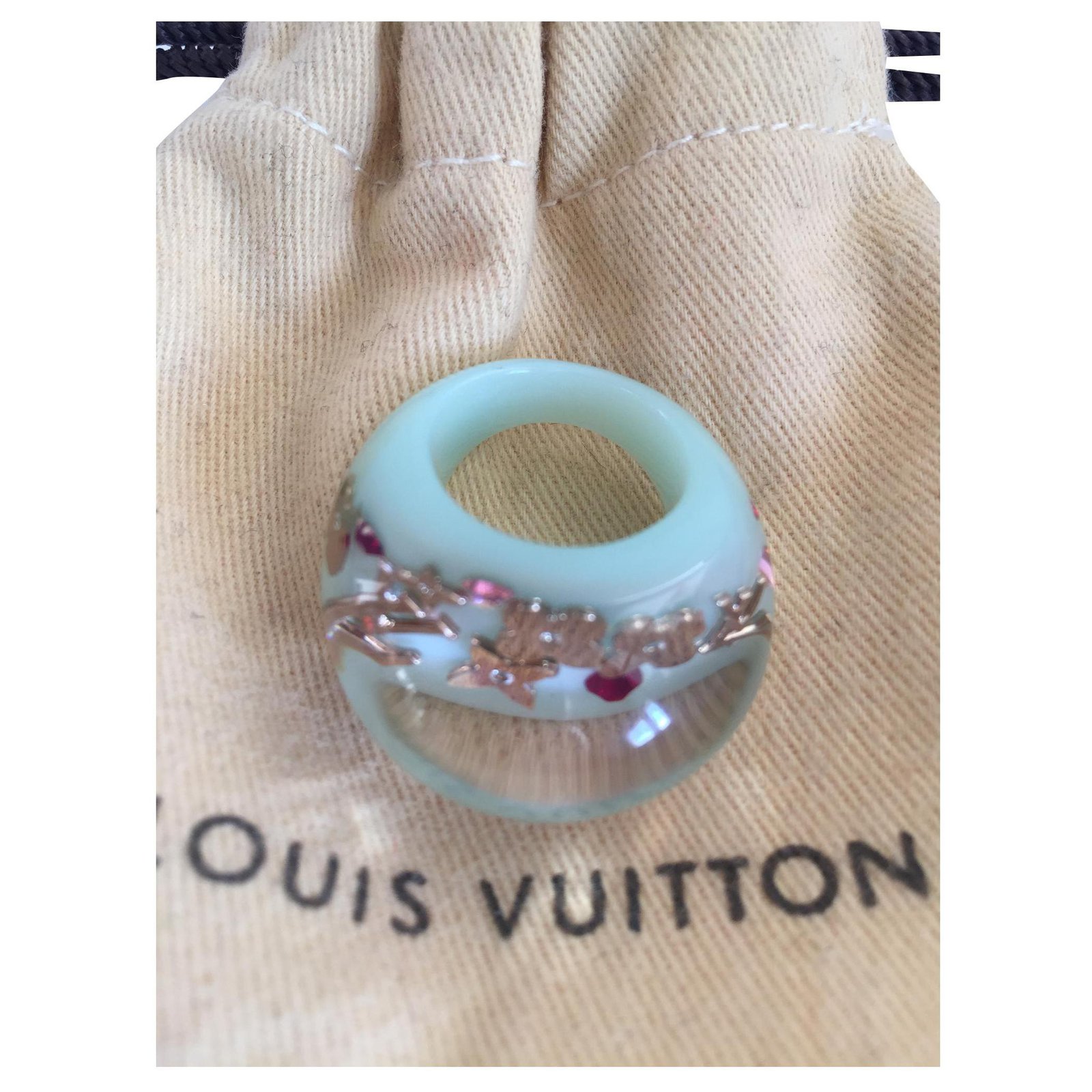 Louis Vuitton Inclusion Light Green Resin Ring Louis Vuitton