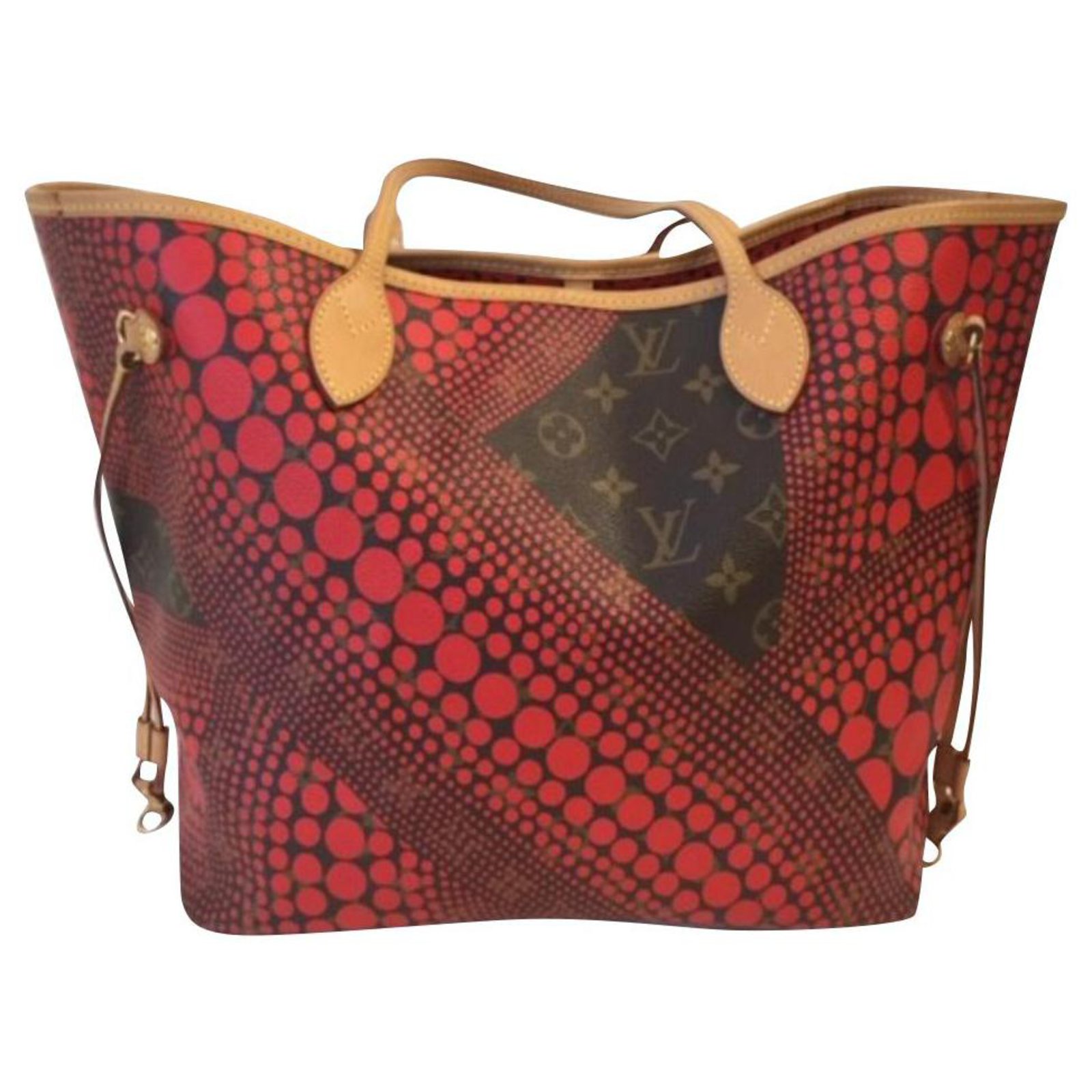 Louis Vuitton Monograma Yayoi Kusama Keepall Bandouliere Brown Red Leather  ref.663130 - Joli Closet