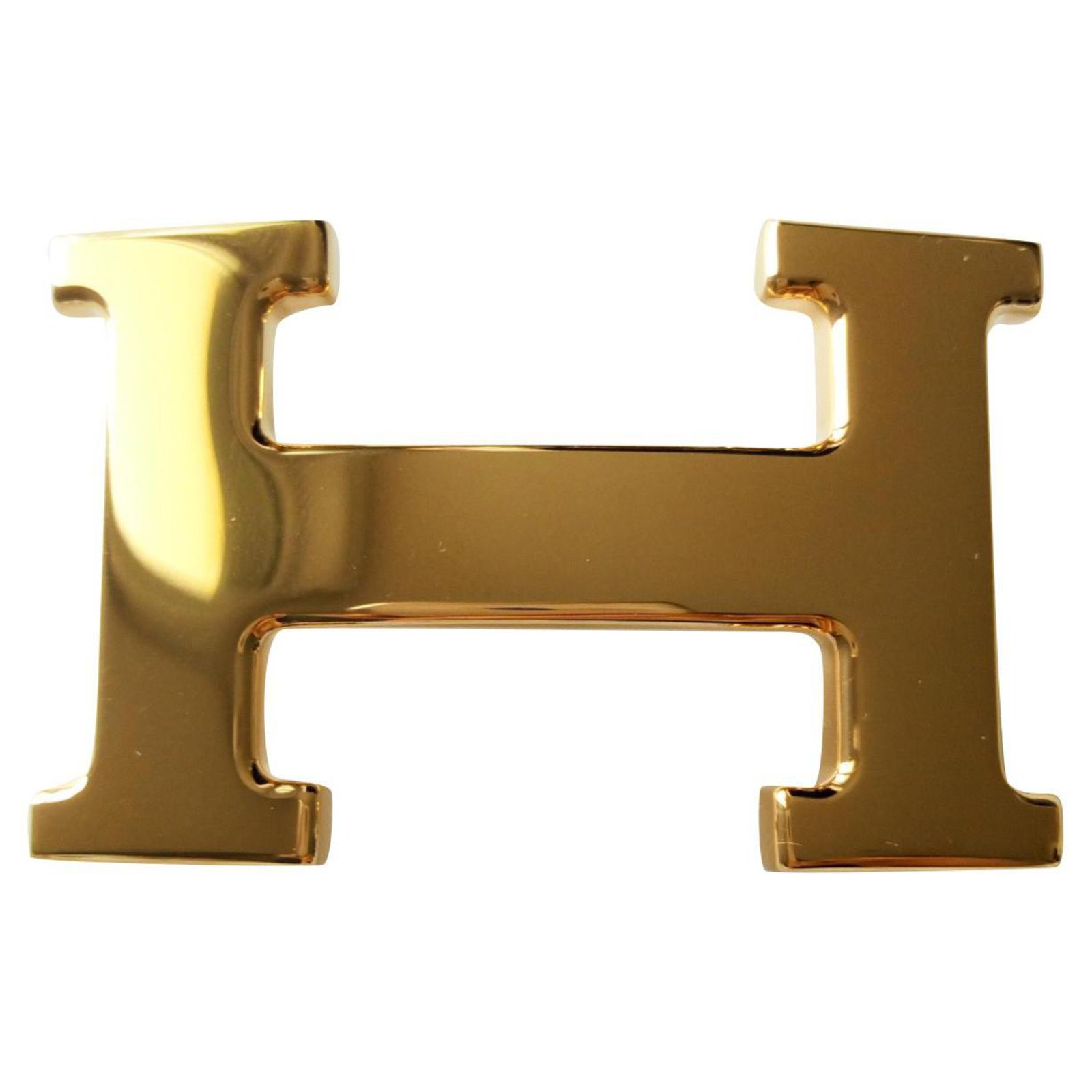 gold h belt buckle