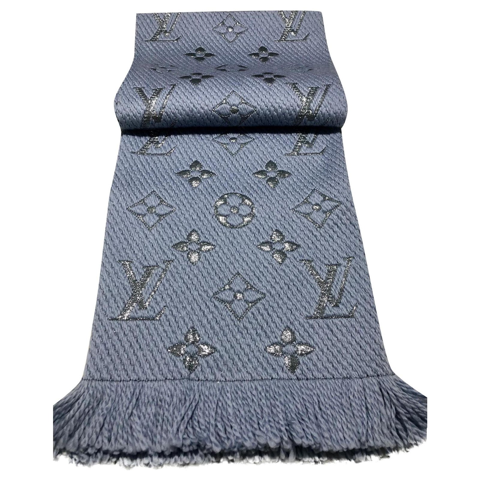 Logomania wool scarf Louis Vuitton Navy in Wool - 23513699