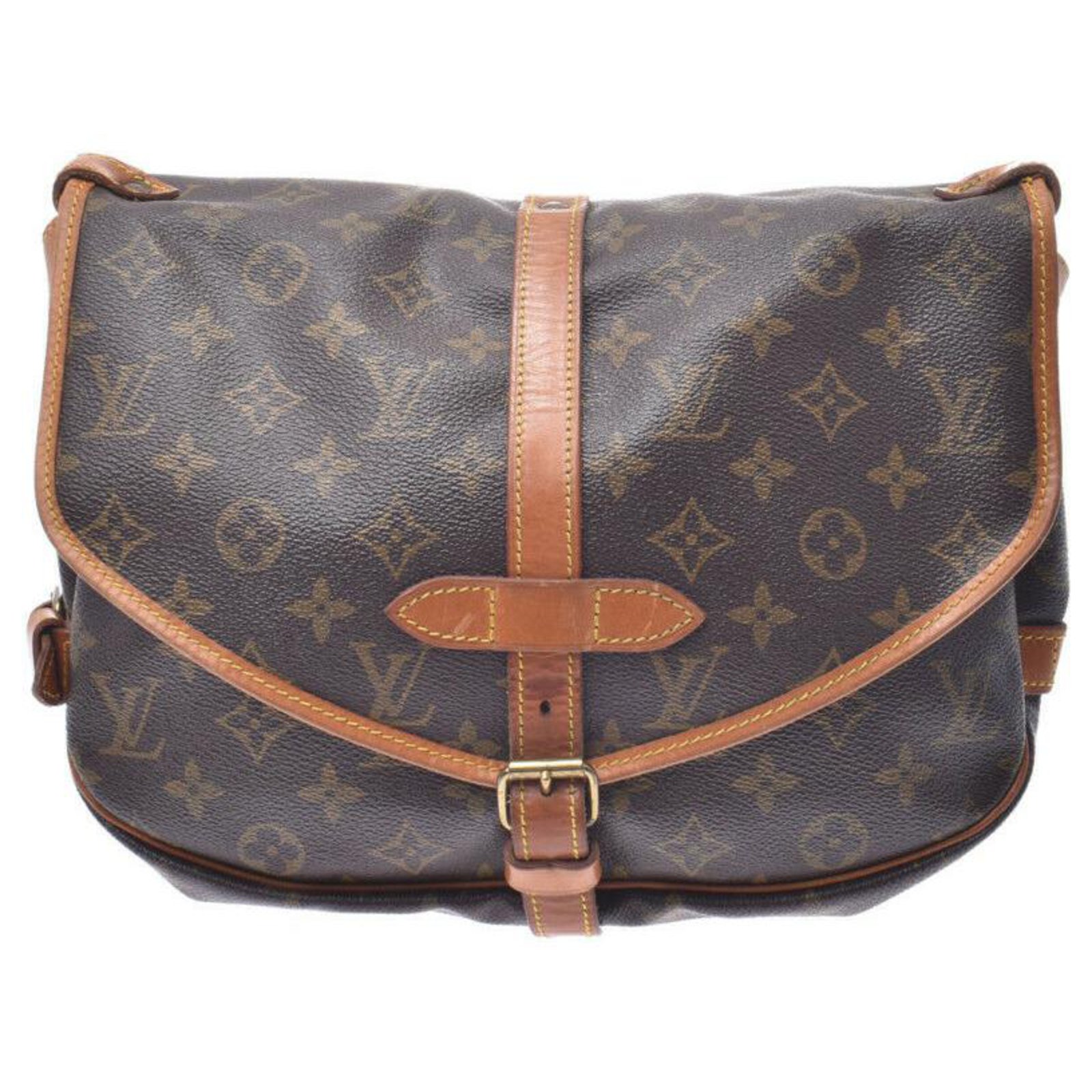 Louis Vuitton Saumur Brown Cloth Ref Joli Closet