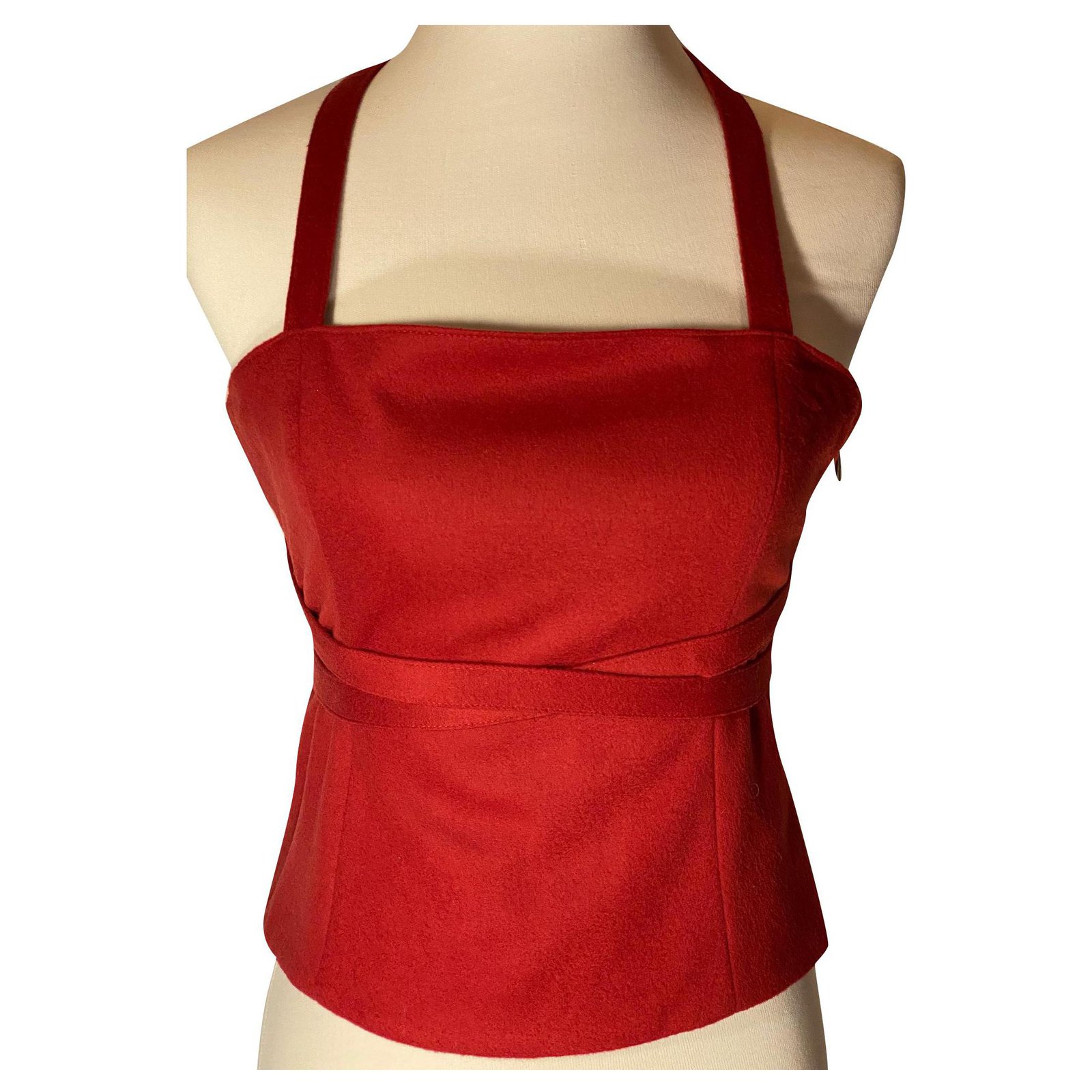 Brunello Cucinelli strapless Red Wool ref.174366 - Joli Closet