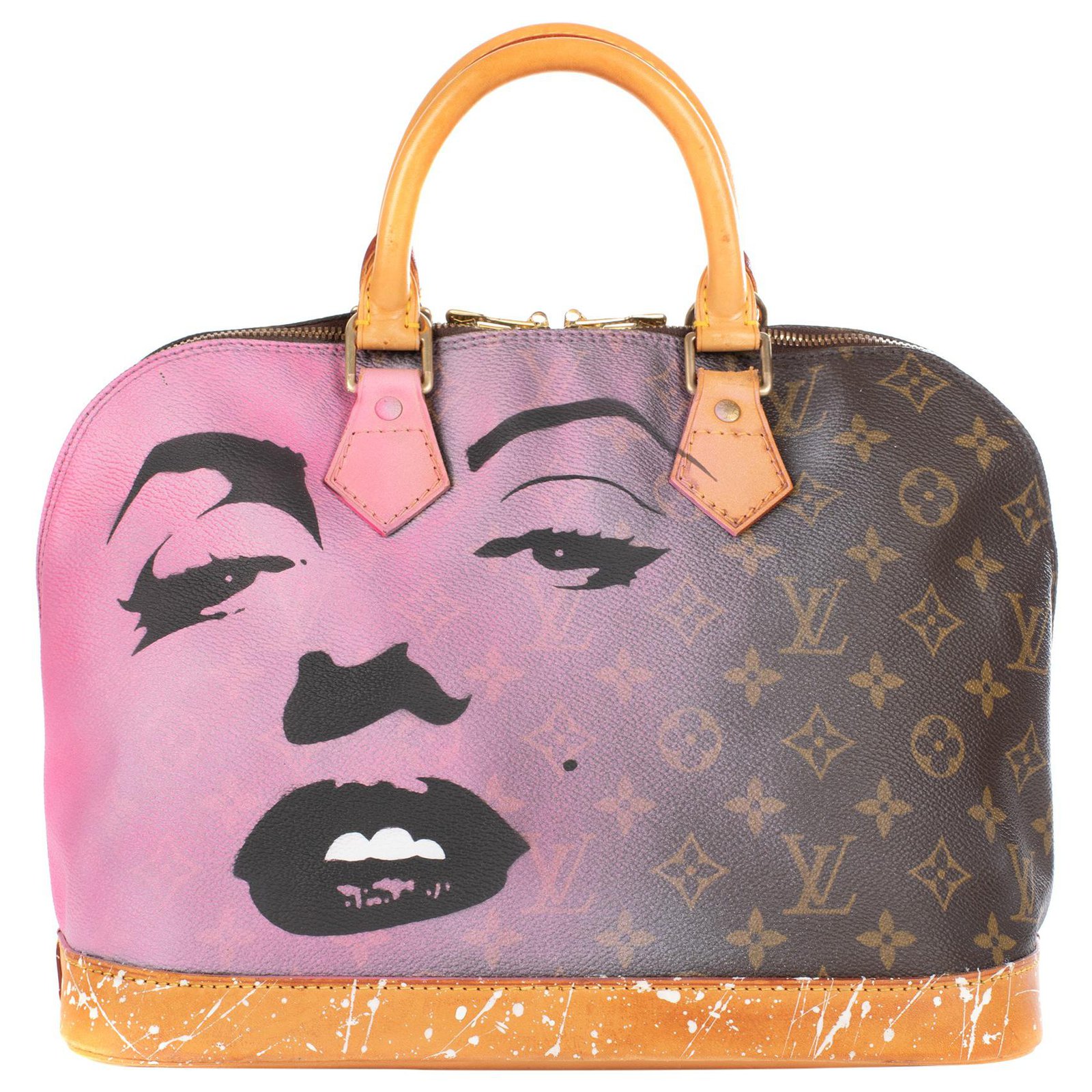 Louis Vuitton Louis Vuitton Alma Monogram bag customized &quot;Marilyn for Ever&quot; the artist by PatBo ...