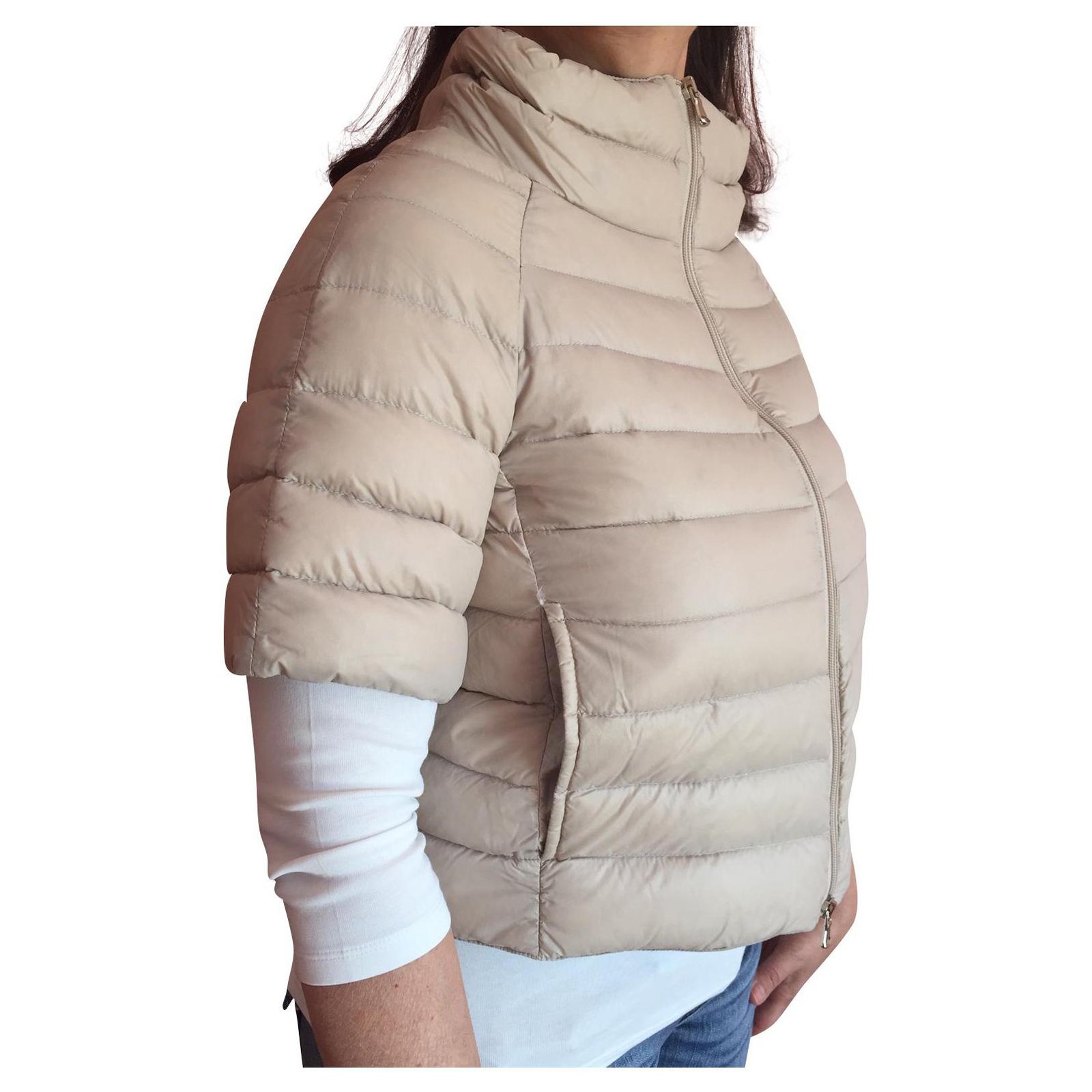 women's short sleeve puffer jacket