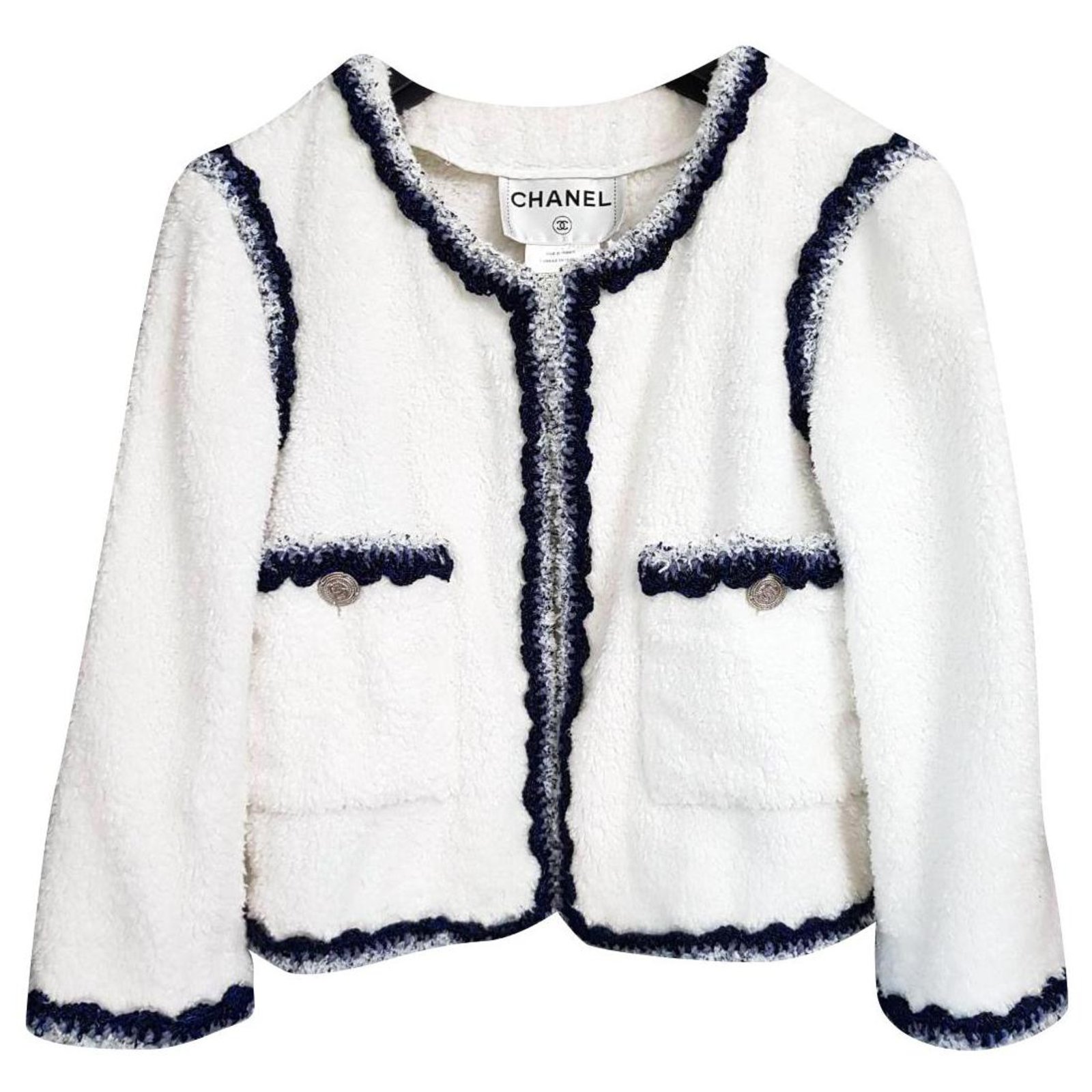 Chanel Cotton Jacket with Contrast Trim in Black/White — UFO No More