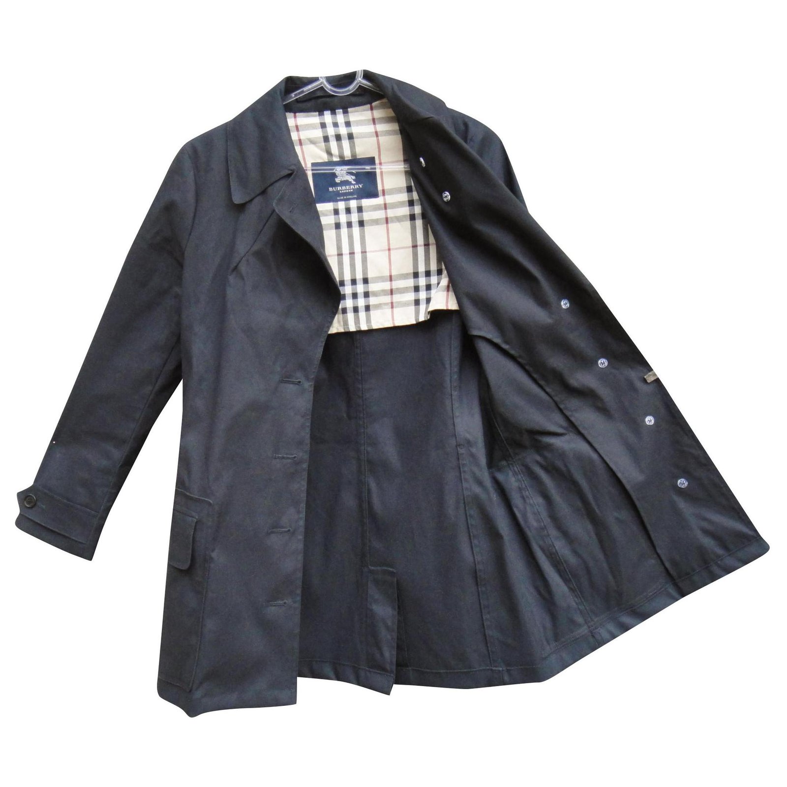 Burberry London trench coat 38 Black Cotton Polyester ref.175553