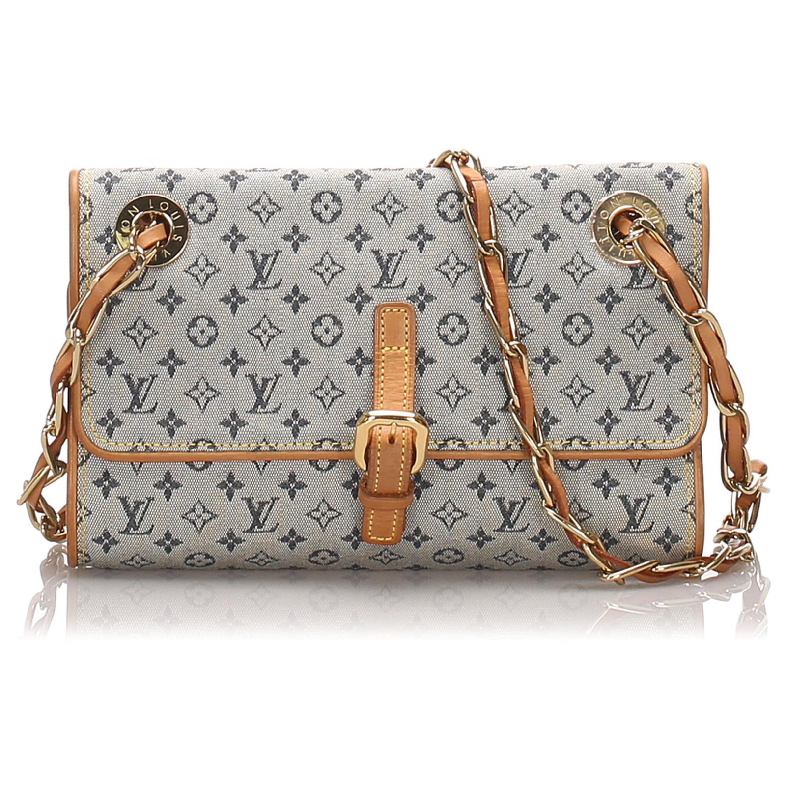 Louis Vuitton Monogram Mini Lin Pochette Grey Cotton Cloth ref