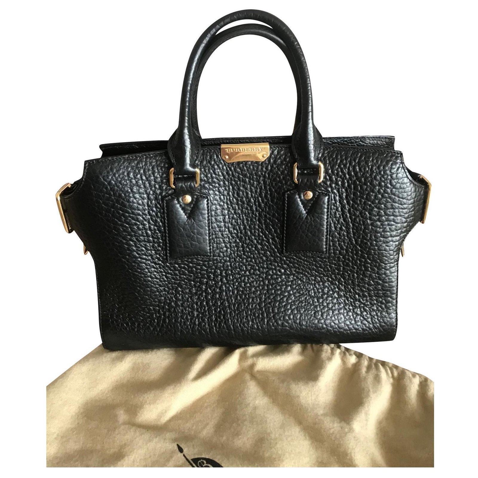 burberry black leather purse