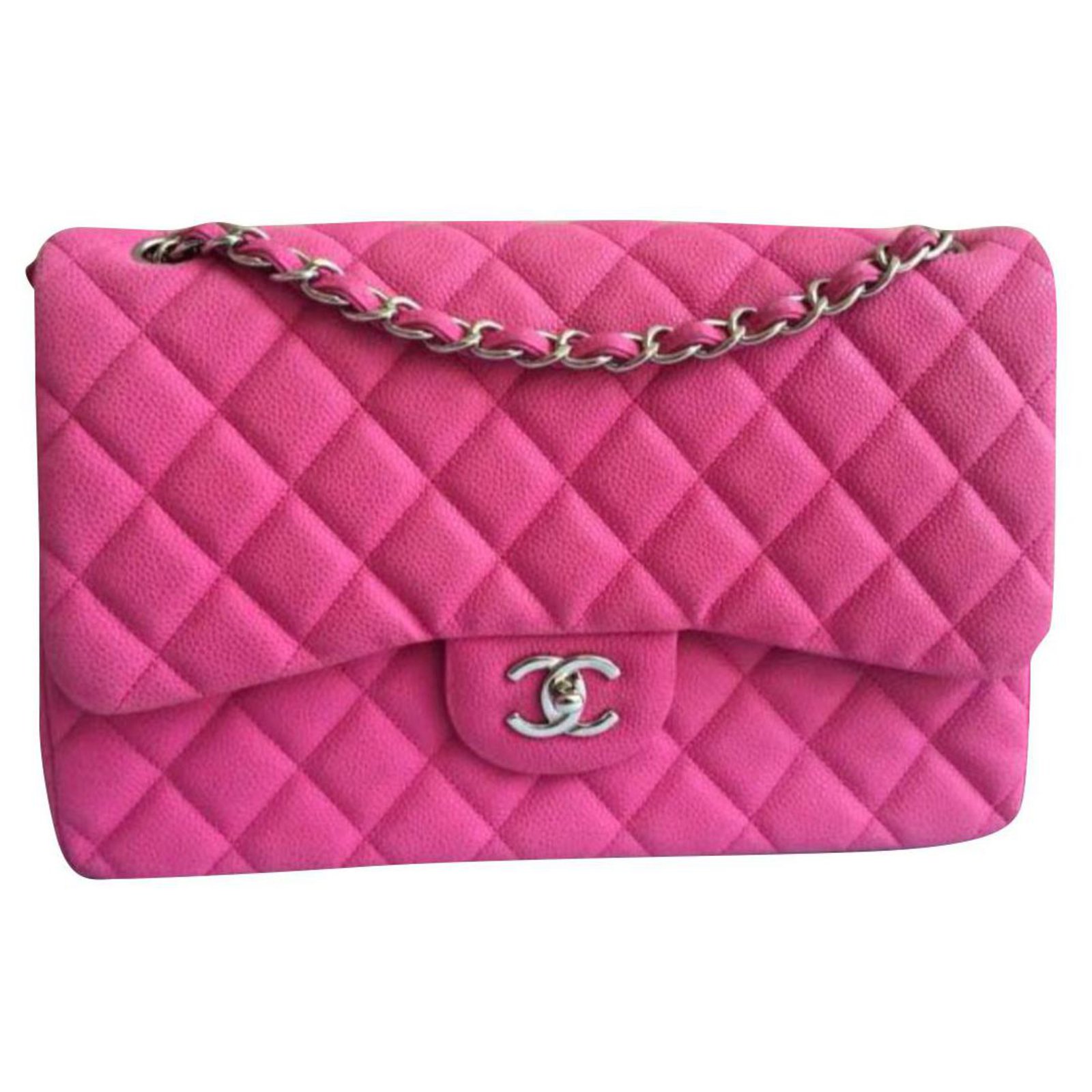 Chanel Pink Wildleder Kaviar Jumbo Flap Bag