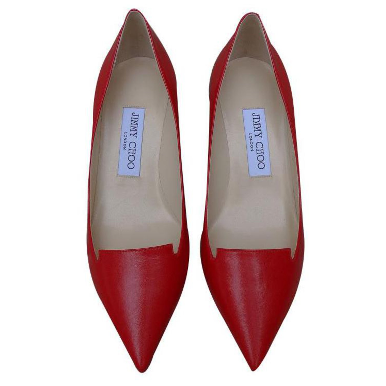 Jimmy Choo Heels Red Leather ref.175916 - Joli Closet