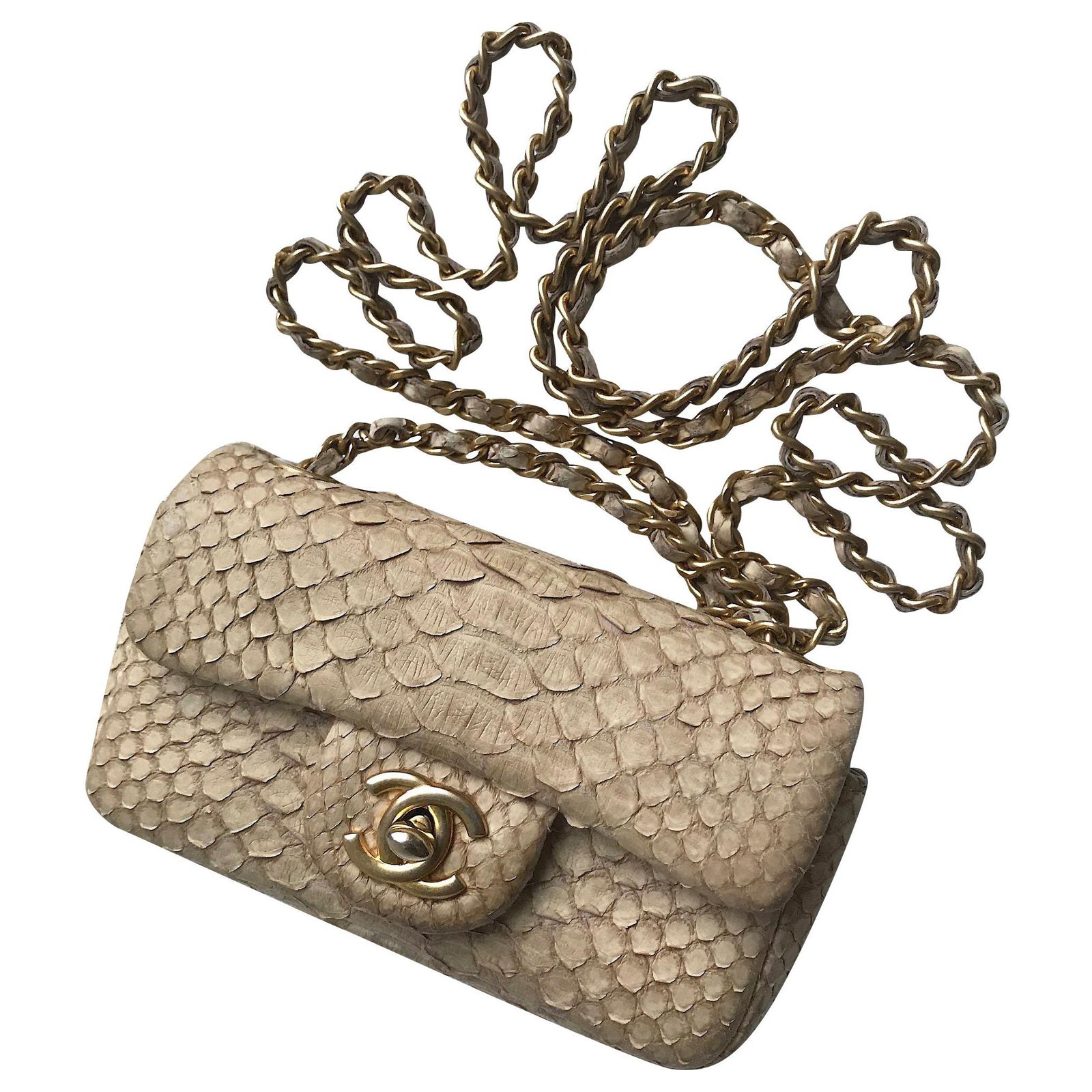 Chanel Mini Flap Jewels on Chain  22B Grey Lambskin Gold Hardware