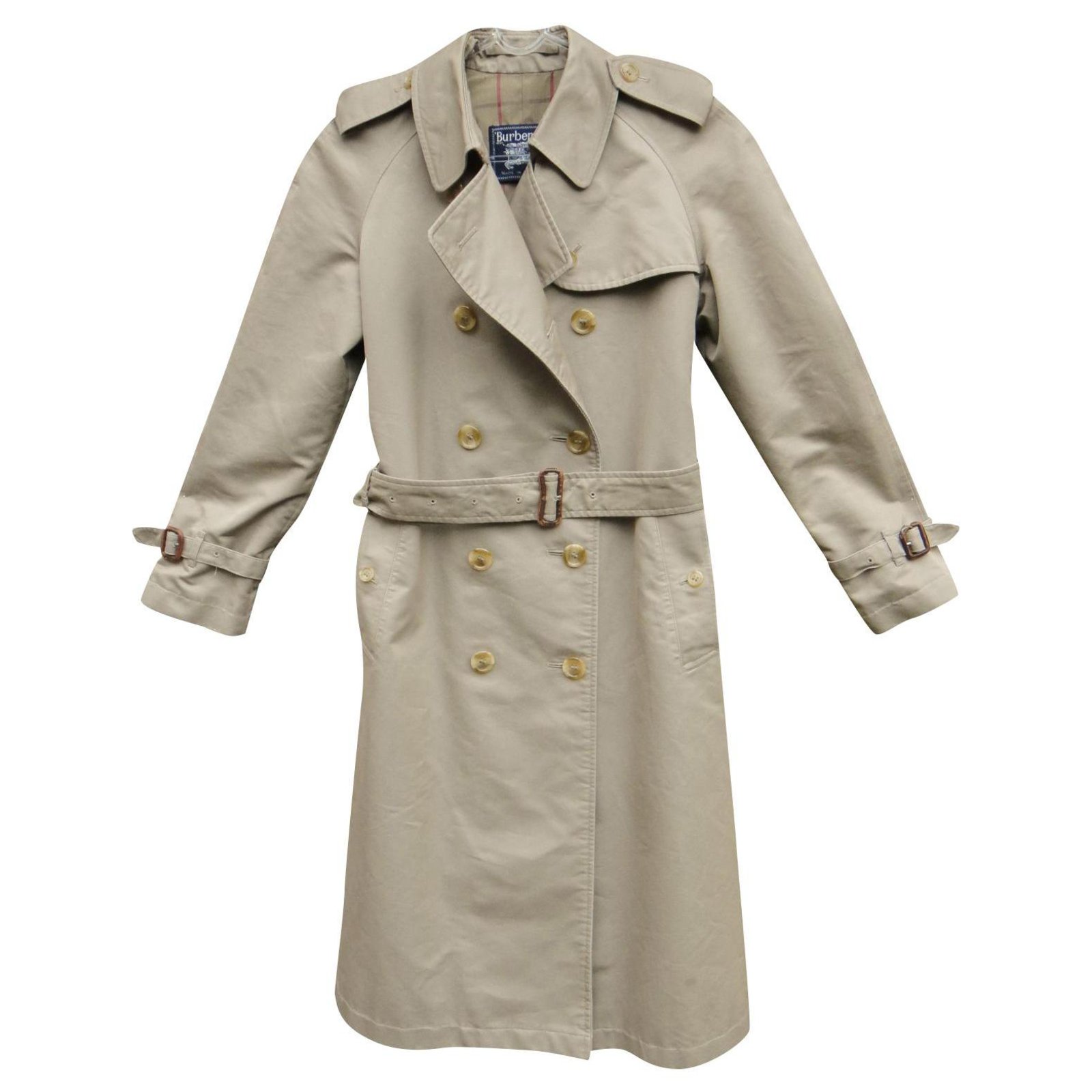 Burberry vintage Burberry women's trench coat 36/38 Trench coats  Cotton,Polyester Khaki ref.176346 - Joli Closet