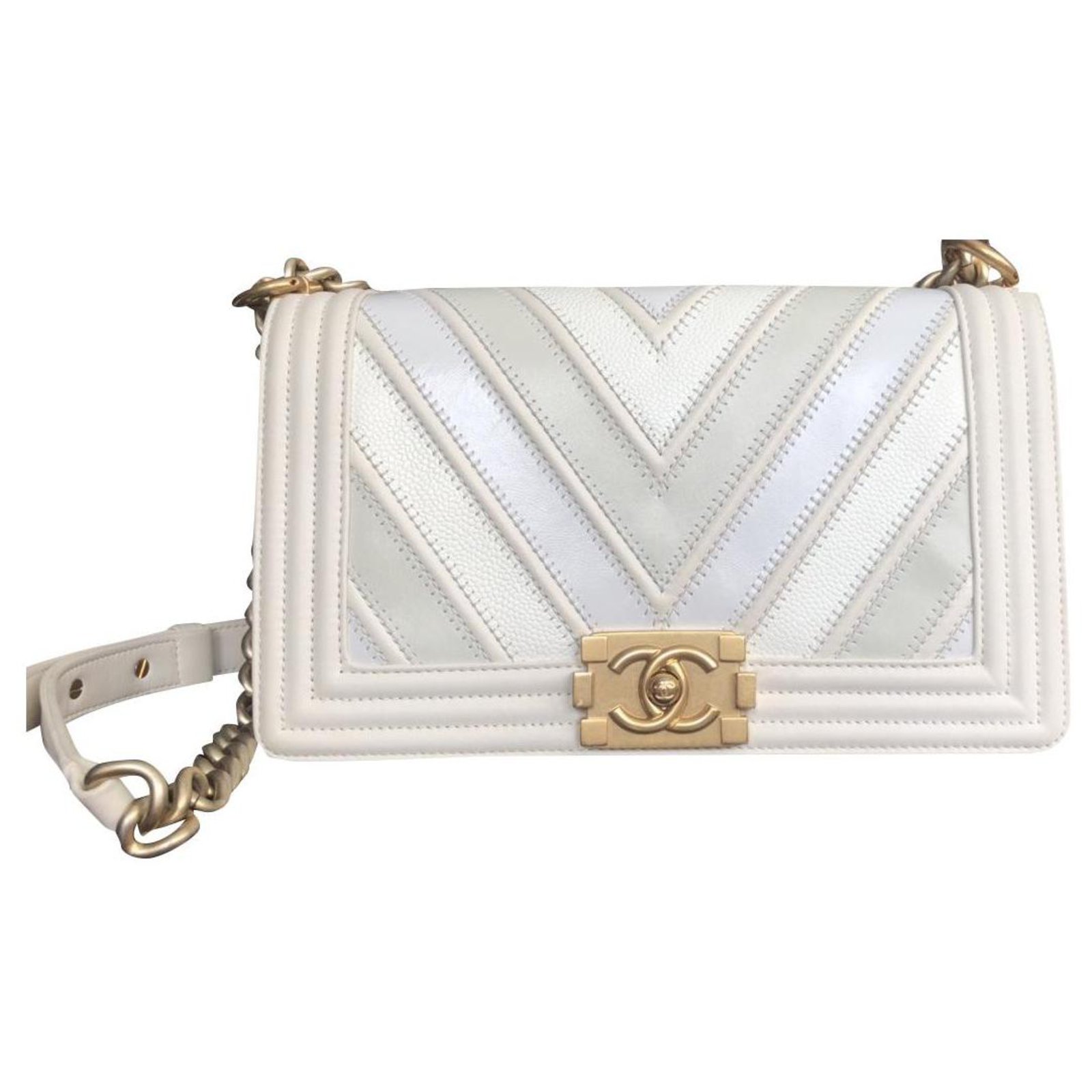 vintage white chanel purse box