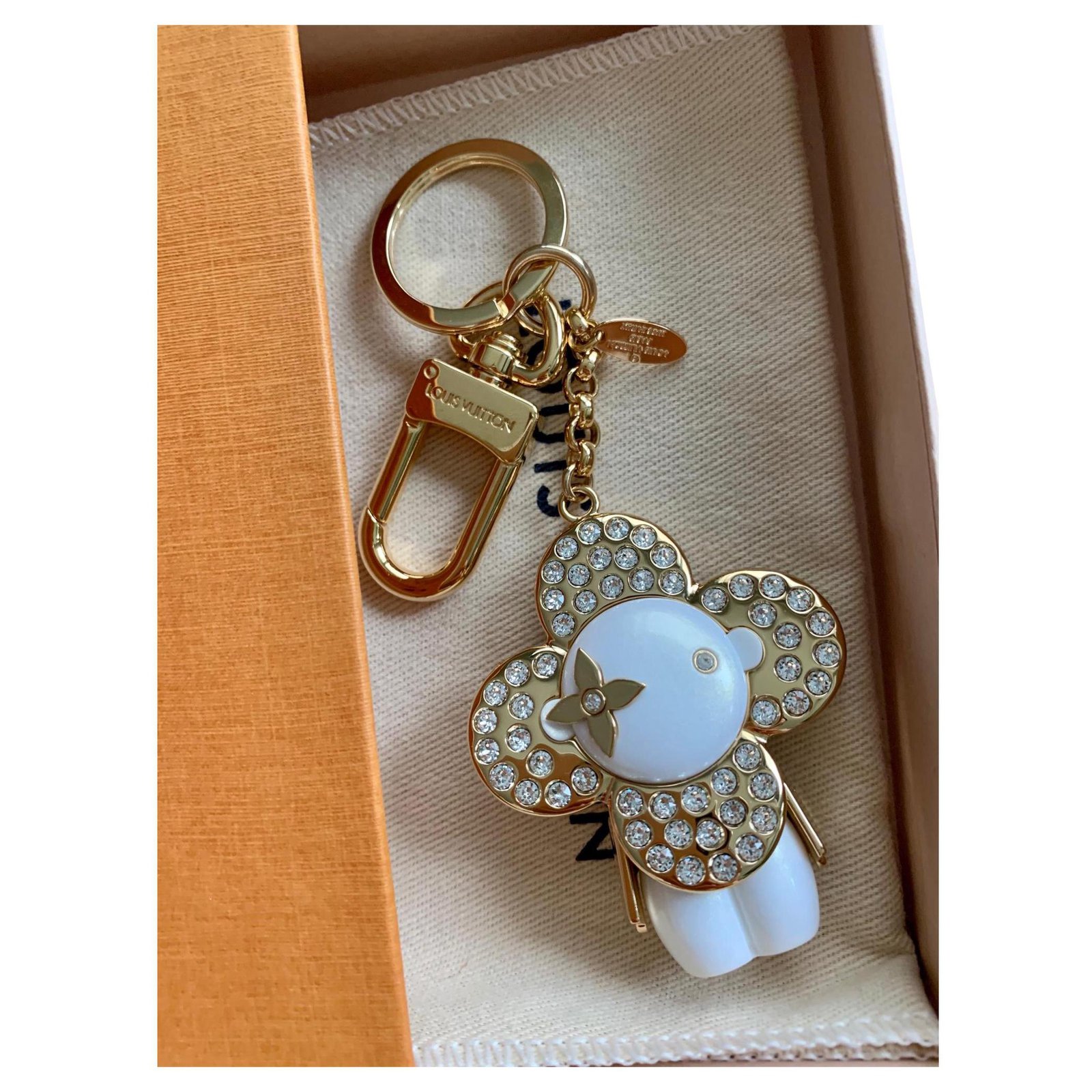 Louis Vuitton Bag Charm and Key Holder Vivienne Winter Strass White in  Strass/Resin with Gold-tone - US