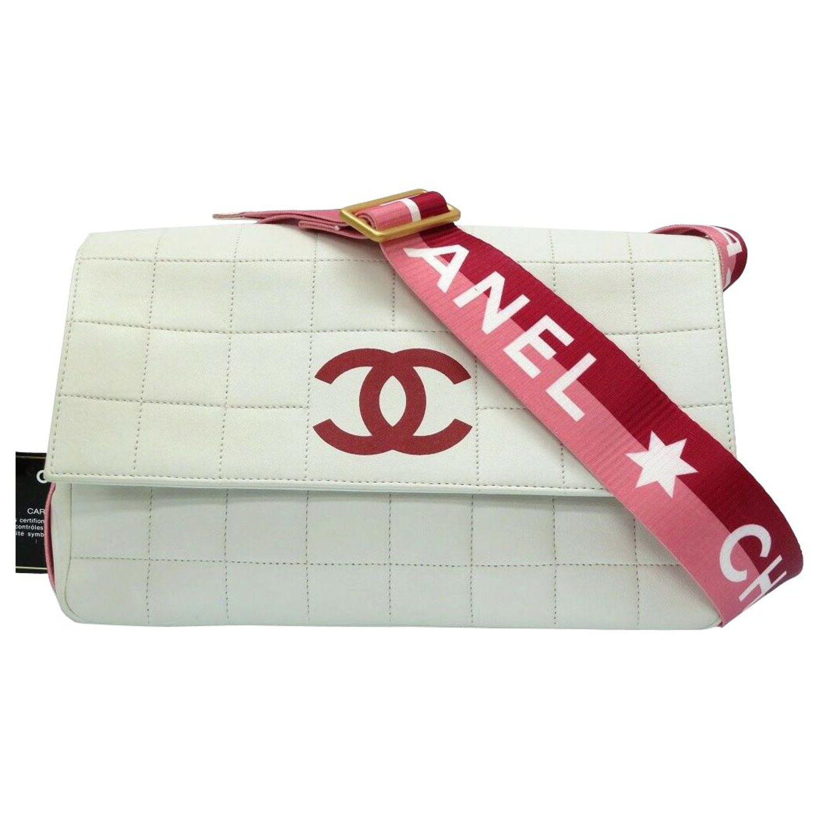 Chanel Sport Choco shoulder bag White Leather ref.176622 - Joli Closet