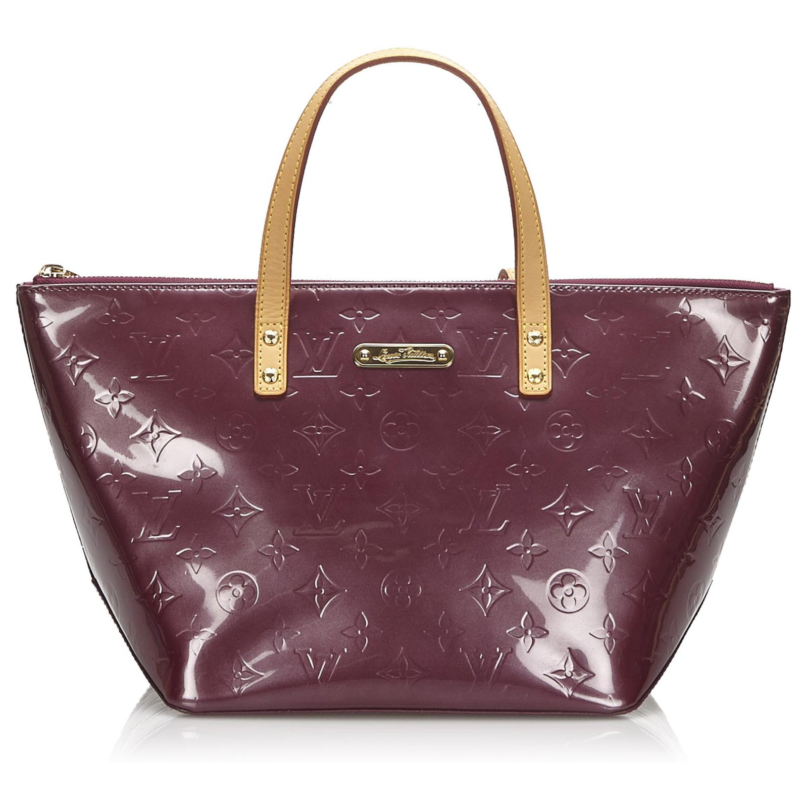 Louis Vuitton Purple Vernis Bellevue PM Handbag Brown Beige