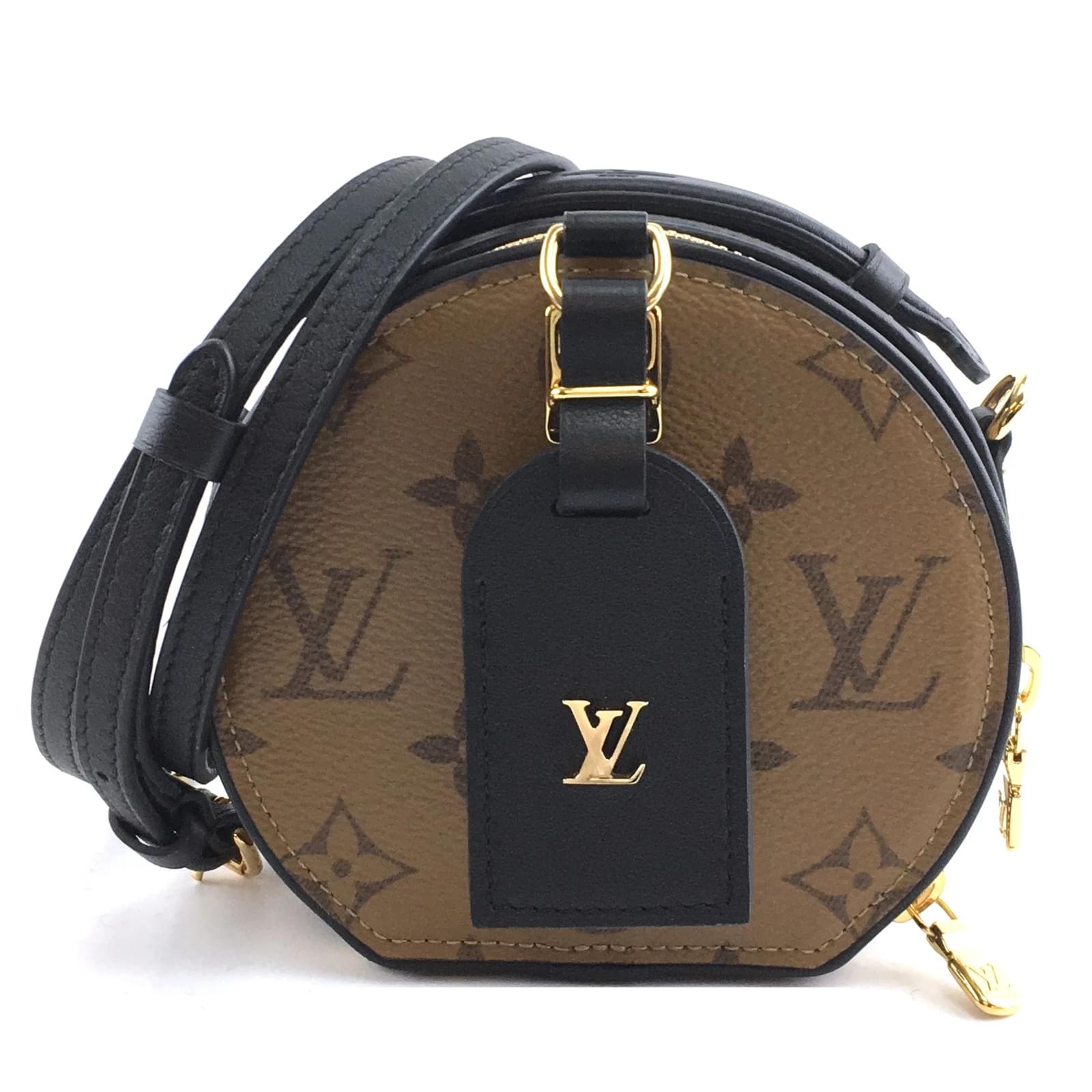Tela Louis Vuitton Boite Chapeau Mini Monogram Reverse Canvas Marrone Pelle  ref.177481 - Joli Closet