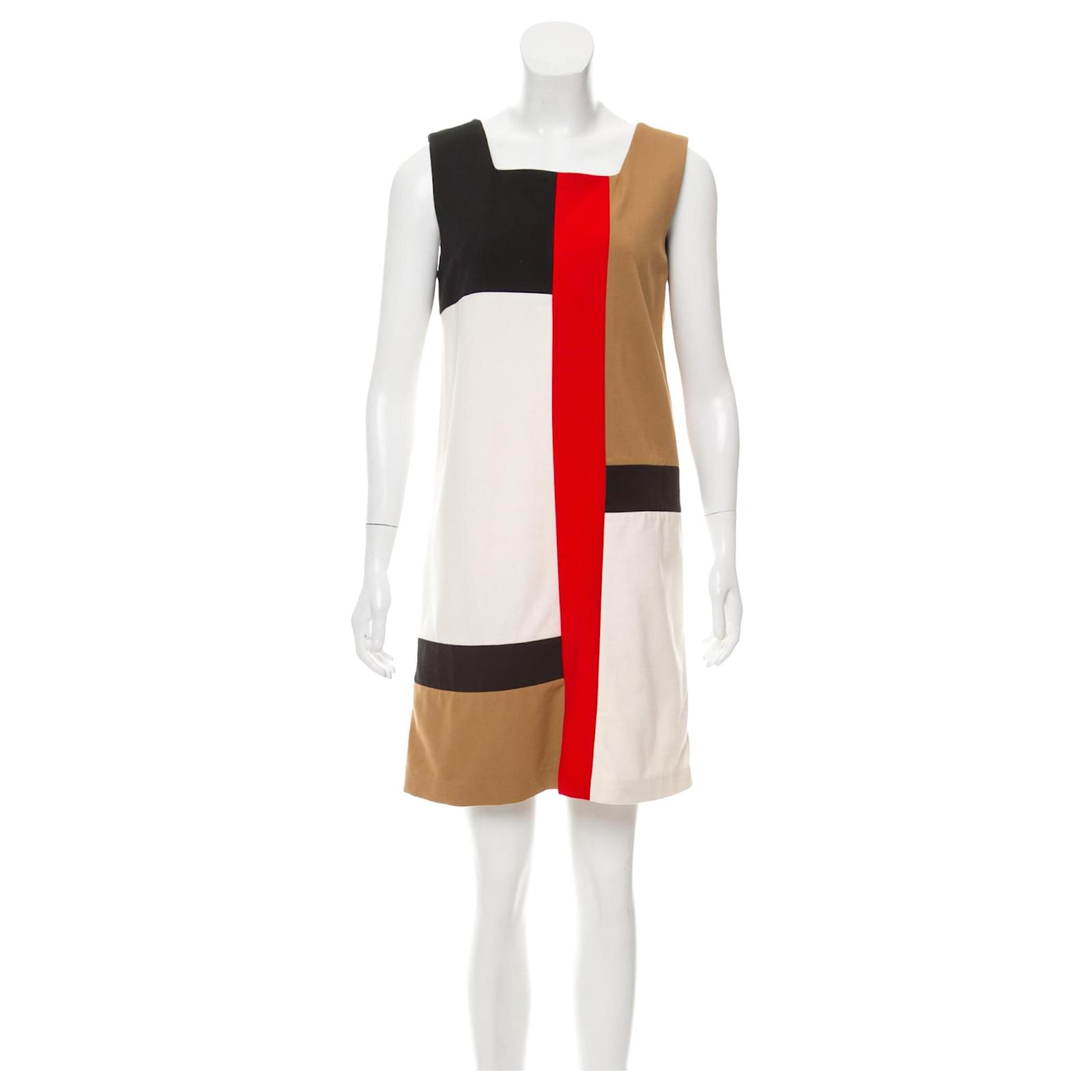 Diane Von Furstenberg Mondian dress Black Red Cream Viscose - Main Image