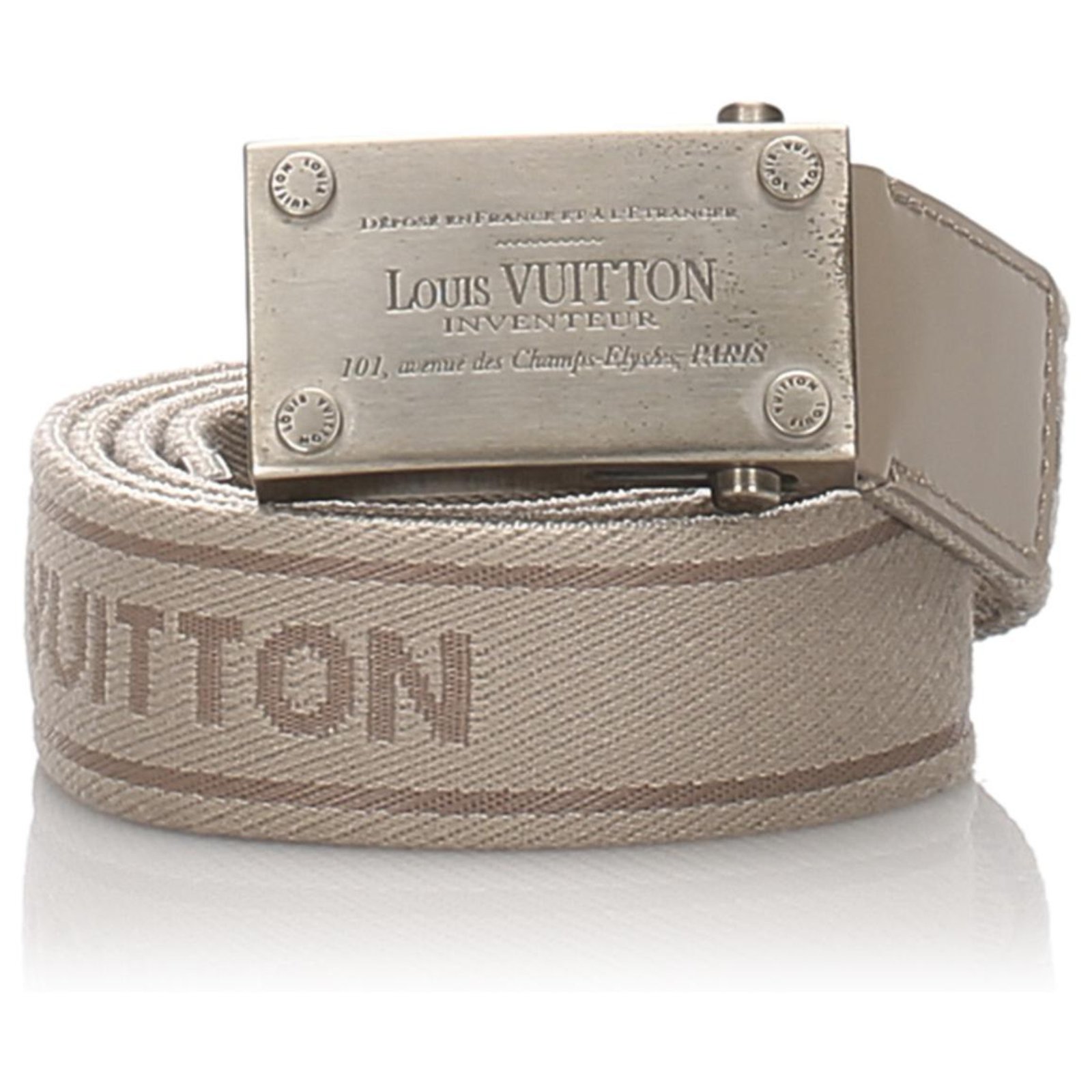 Louis Vuitton Damier Graphite Inventeur Silver Buckle Belt Size 90/36 Black  Leather ref.522778 - Joli Closet