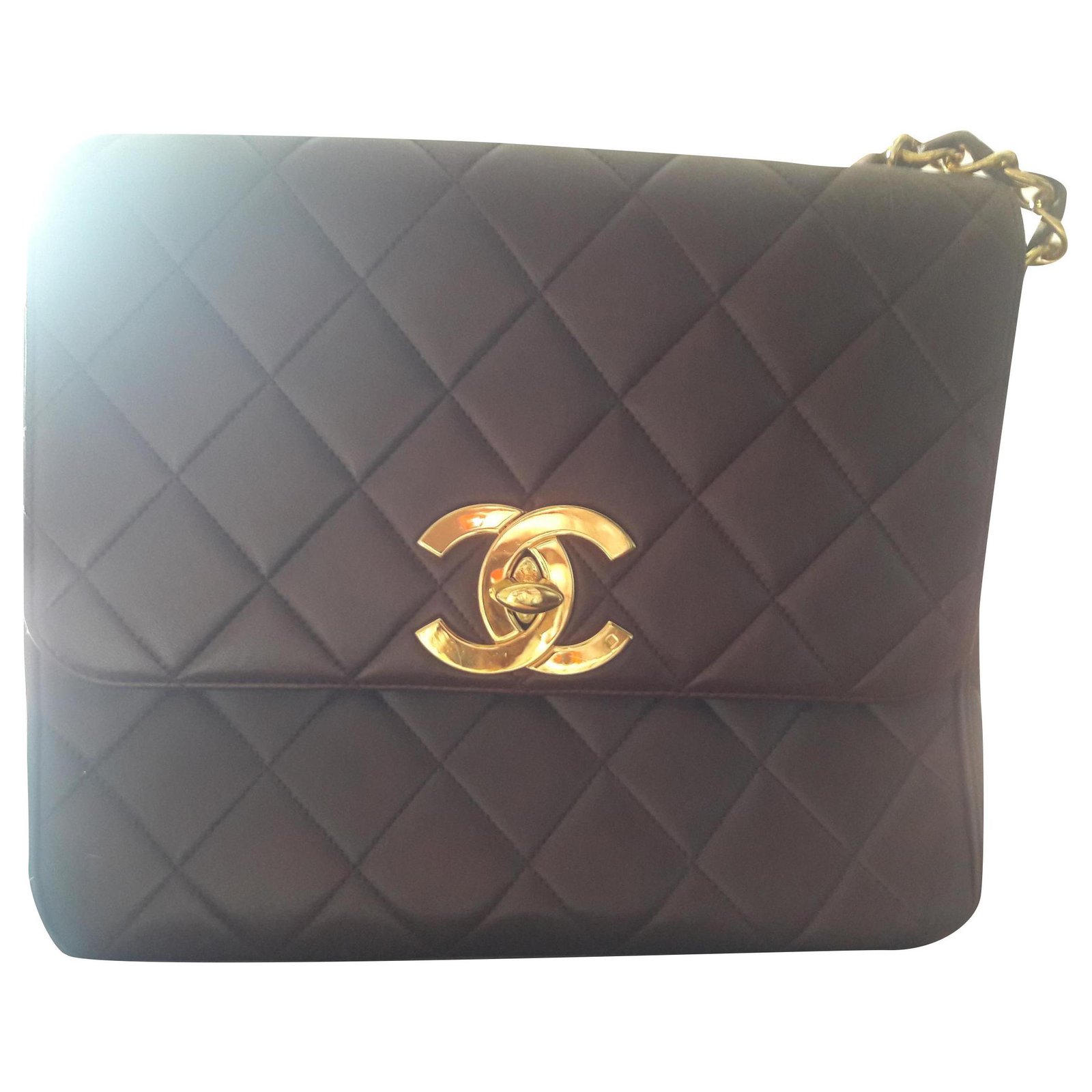 Timeless Vintage chanel lambskin bag Chocolate ref.178101 - Joli