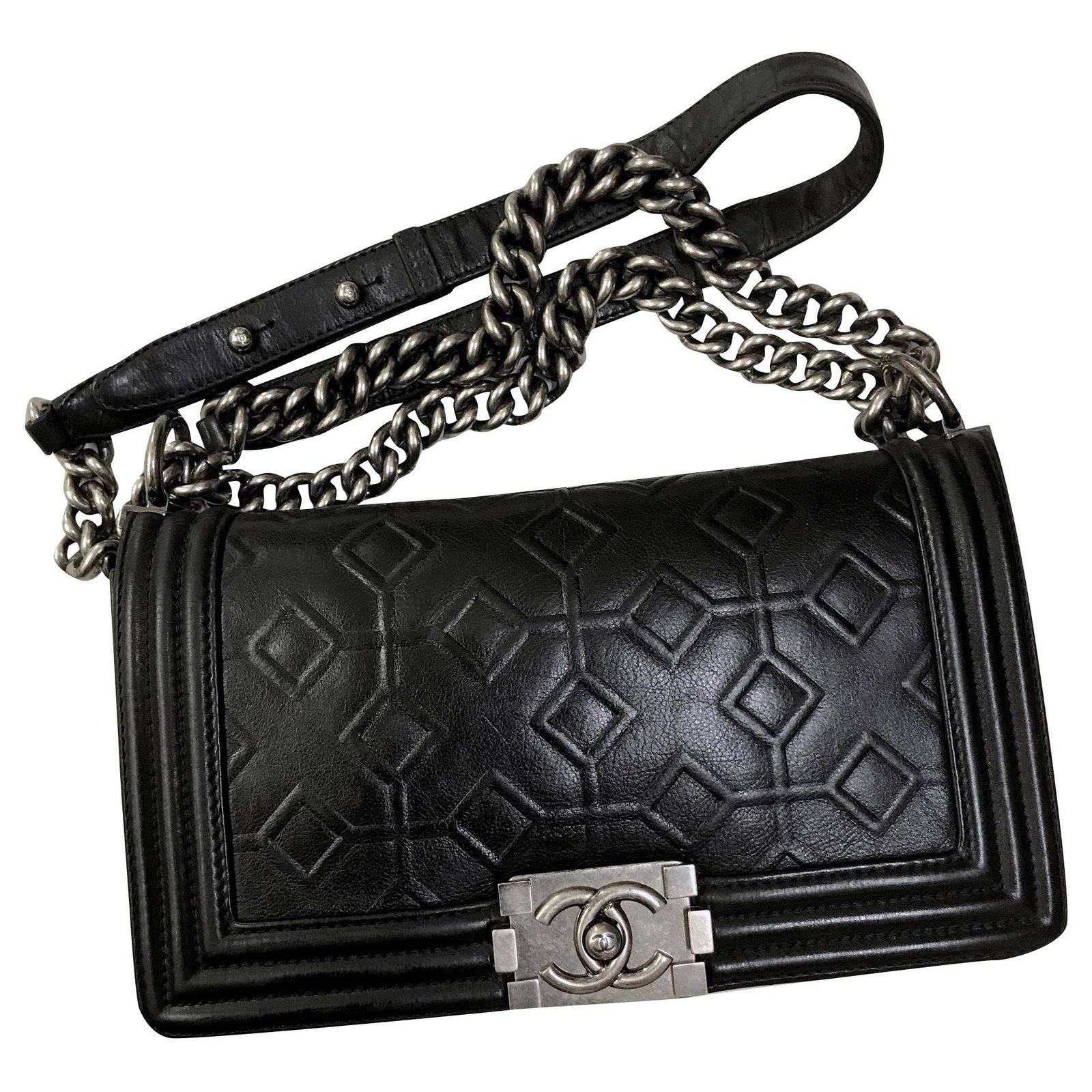 Chanel Limited Medium Boy Flap Bag Black Leather ref.178127 - Joli Closet