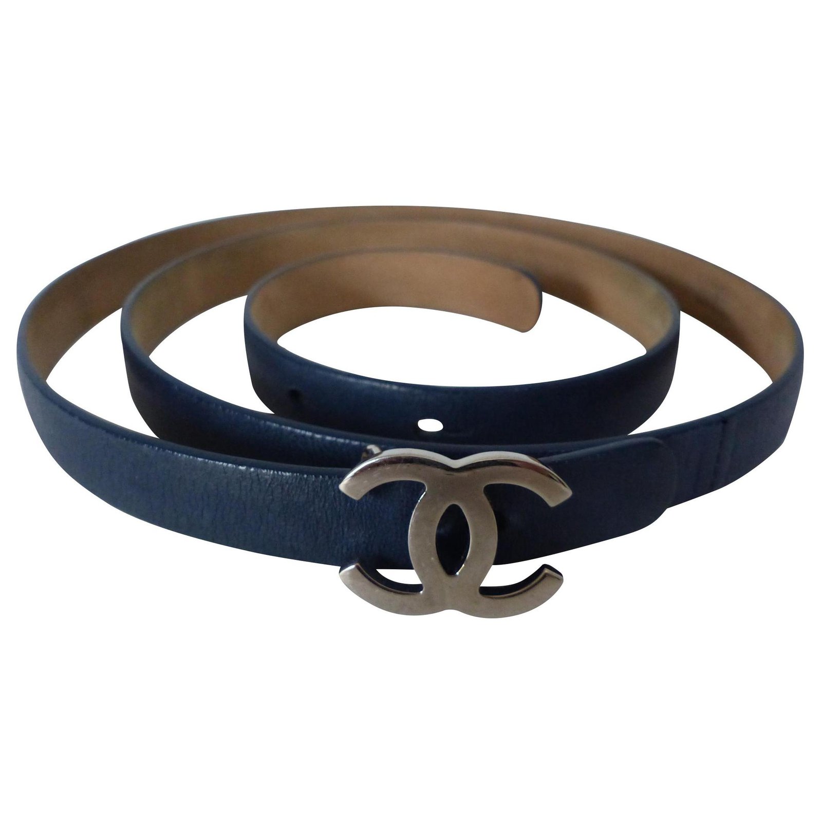 Chanel Belts Blue Leather ref.178431 - Joli Closet