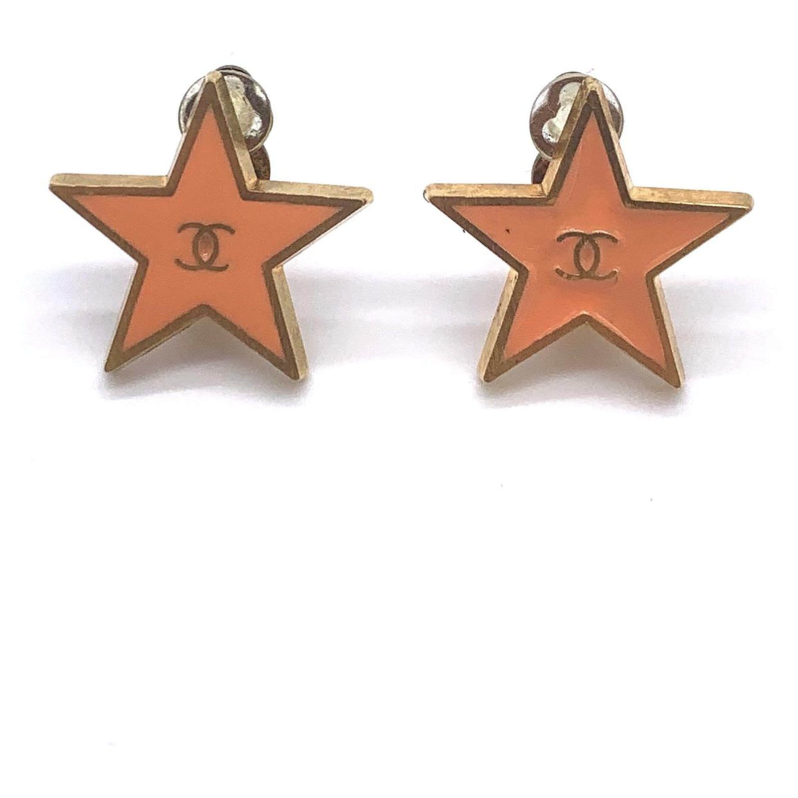 Chanel Boucles d'oreilles Métal Corail  - Joli Closet