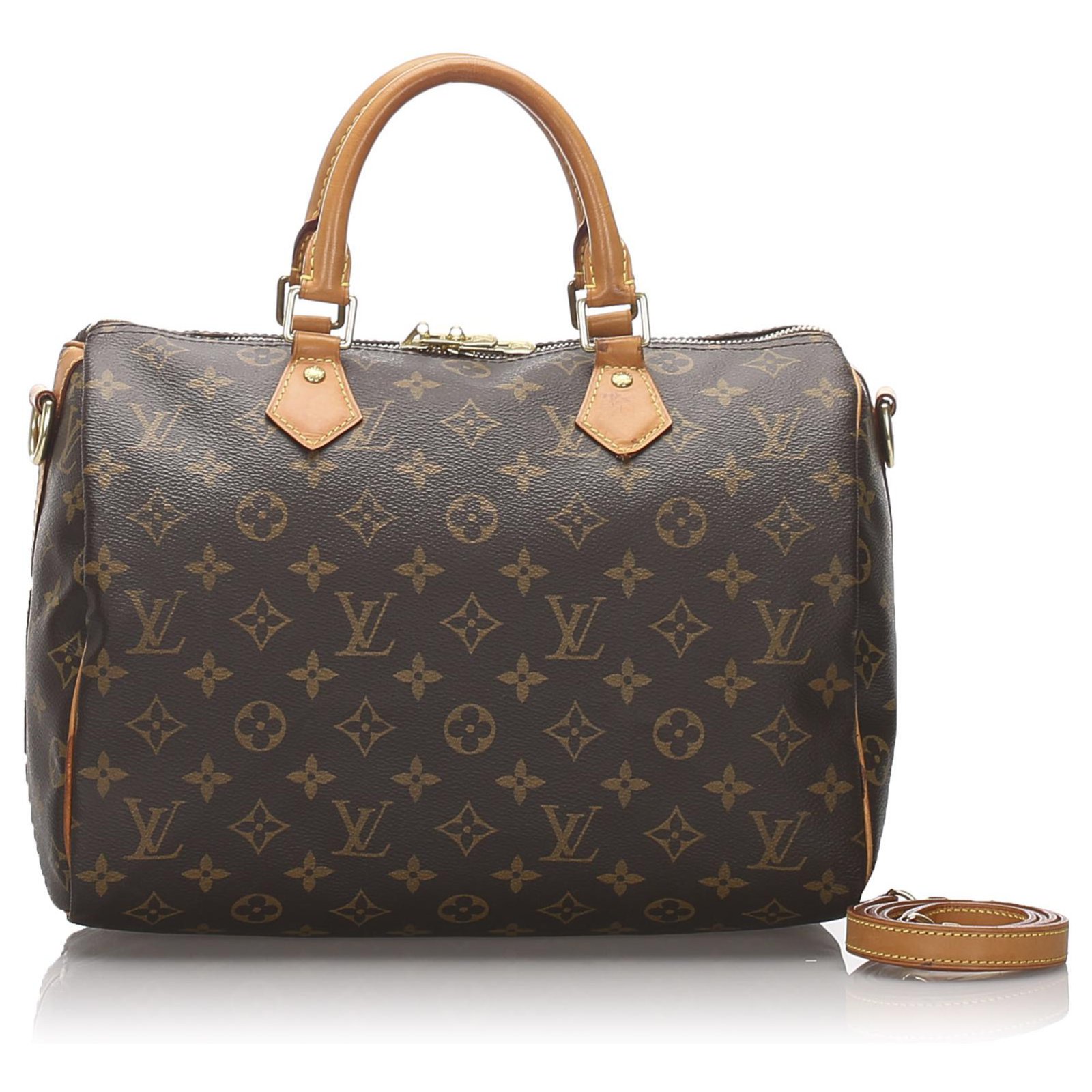 Louis Vuitton Speedy 30 Bandouliere Monogram Brown Cloth ref.21706