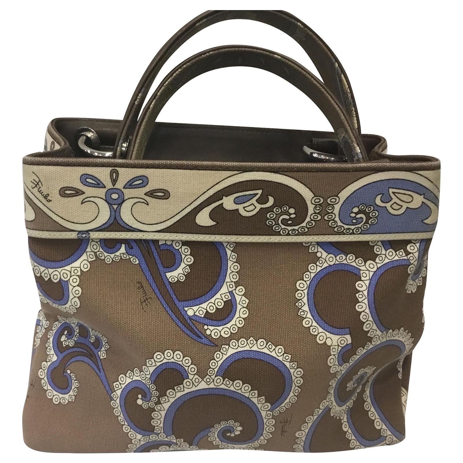 Sac à Main Femme Emilio Pucci Rose Cyclamen - Satin, Italie, Neuf Avec Petit Défaut