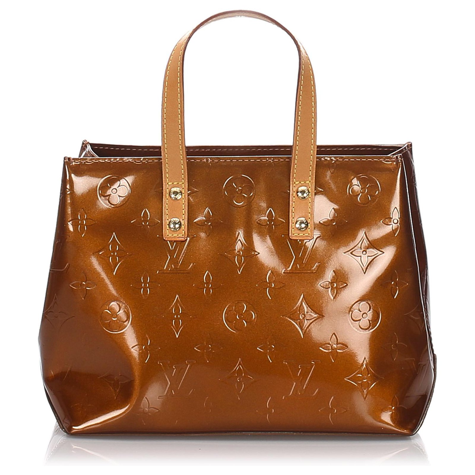 Louis Vuitton Vernis Reade PM Brown Bronze Leather Patent leather  ref.105840 - Joli Closet