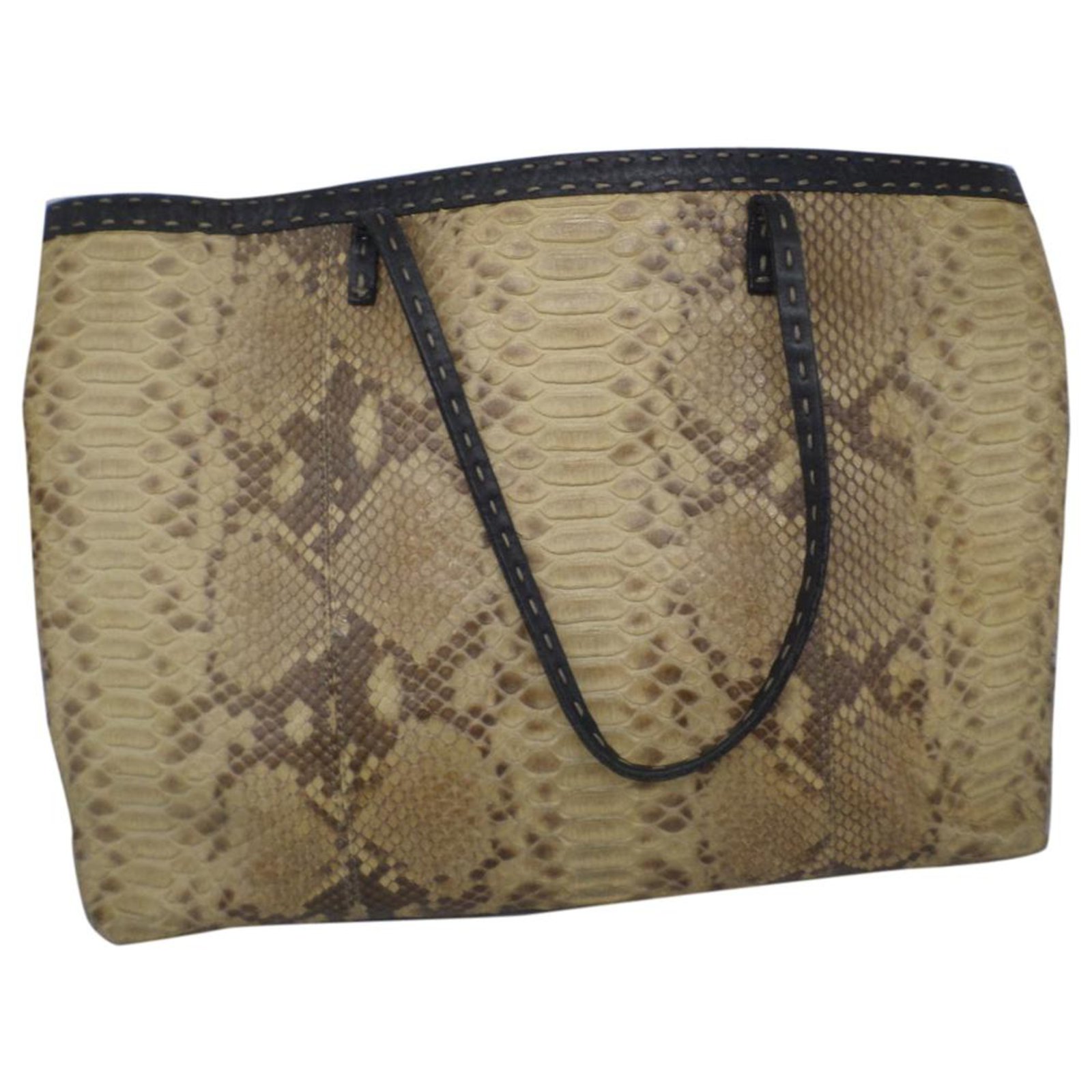 Fendi Handbags Python Beige Ref 180356 Joli Closet Fendi Handbags Python Beige