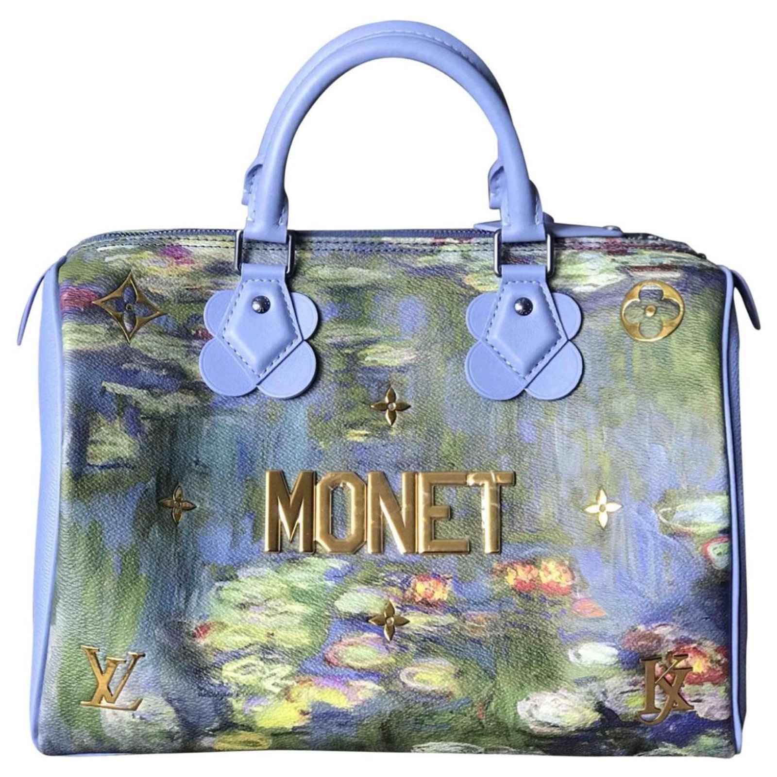 Louis Vuitton Speedy Masters Monet Bag Light blue Goatskin ref