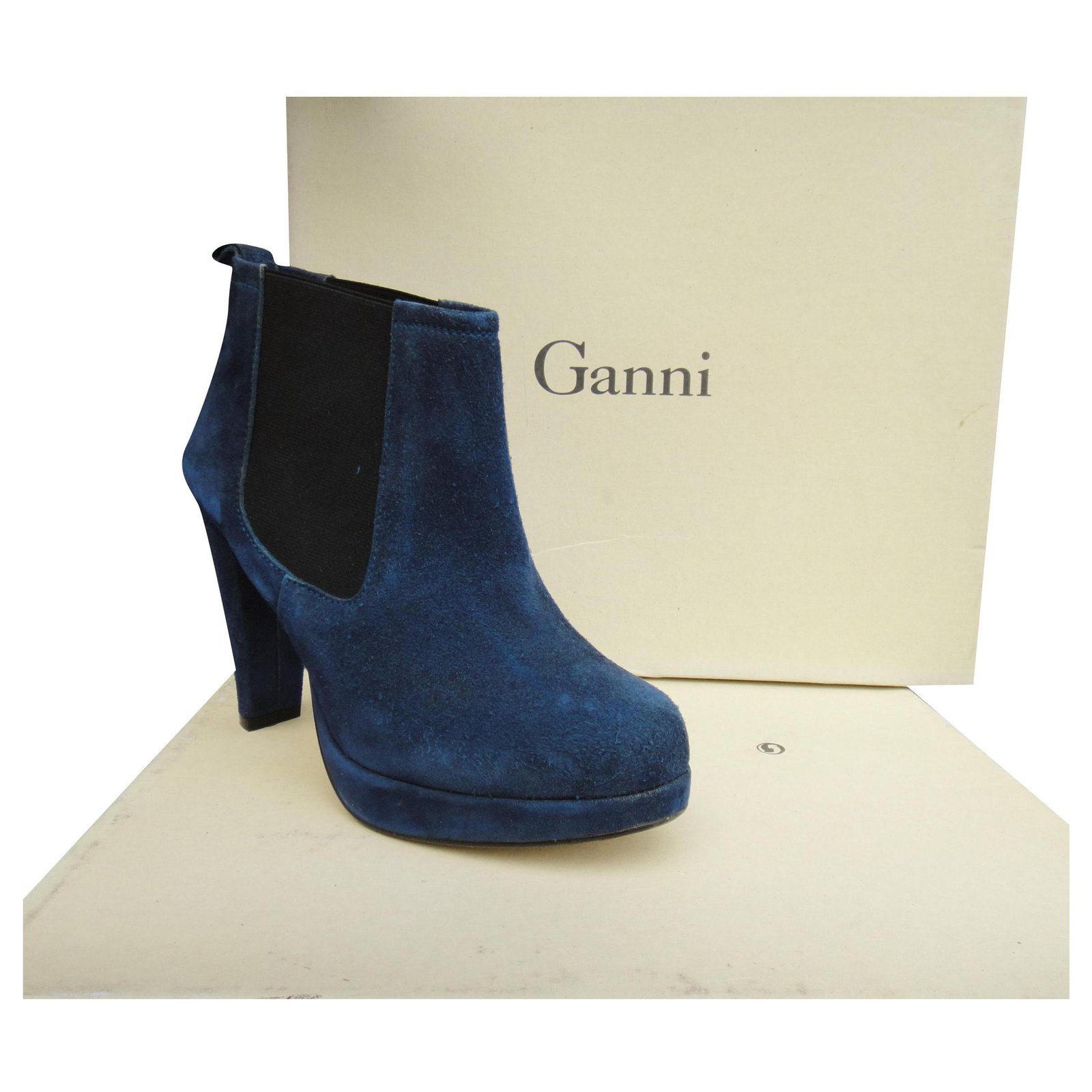 ganni boots model Fiona p 36 Blue Deerskin ref.180464 - Joli Closet