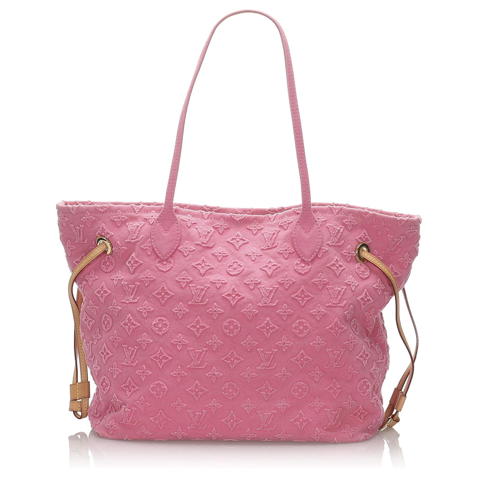 Louis Vuitton Pink Monogram Stone Neverfull MM Leather Denim Pony-style  calfskin Cloth ref.180569 - Joli Closet